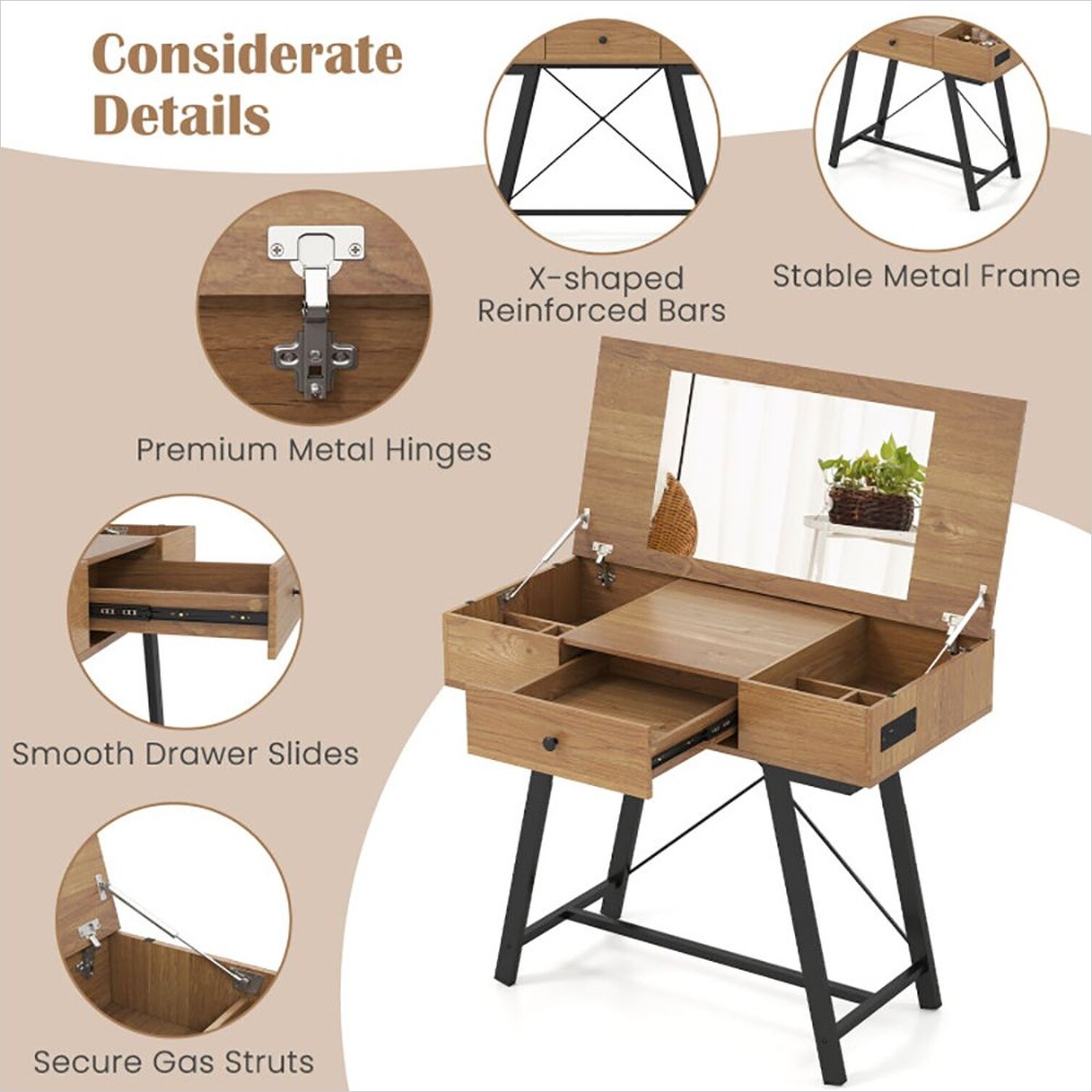 FlowLuxe P826CM152RGG Bedroom-Vanities - View #3