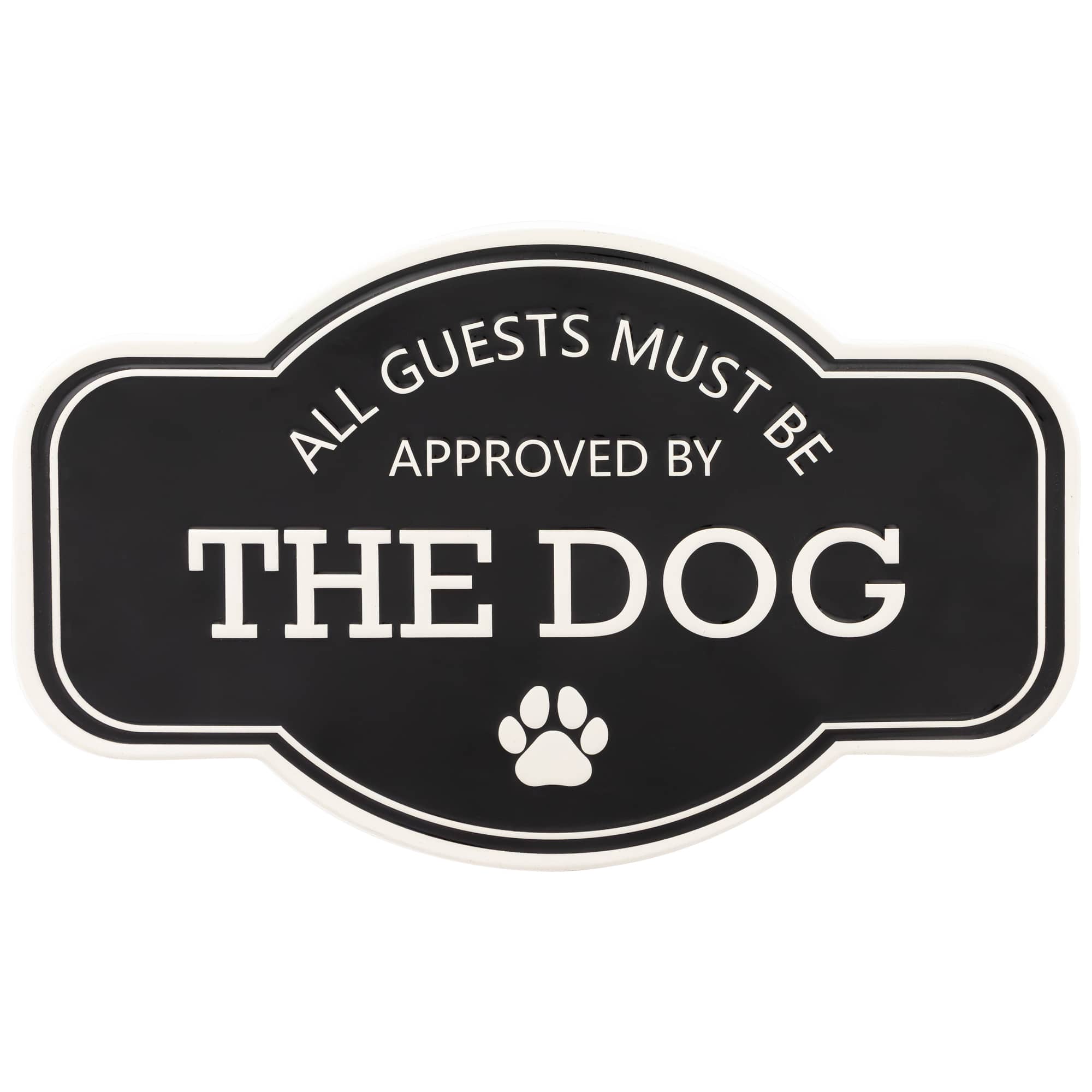 Northlight Approved by The Dog Metal Wall Sign - 13.75 inch - Black and White