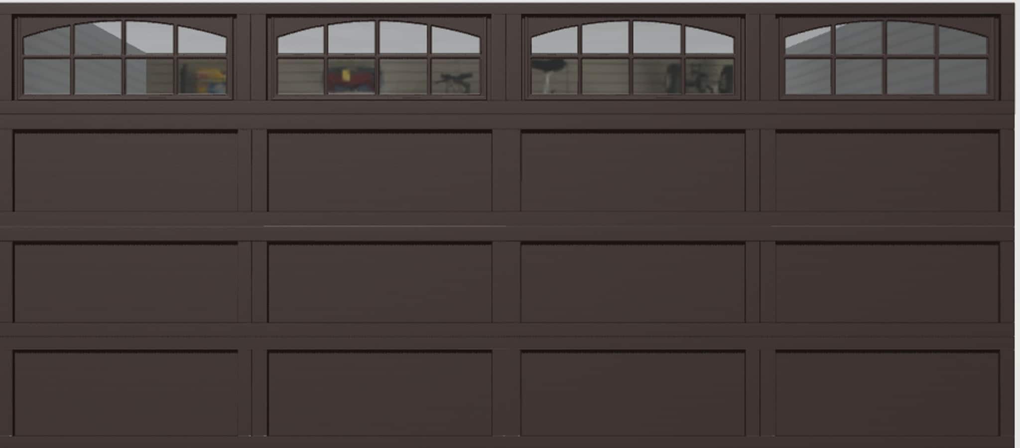 Wayne Dalton WD9405WSFBRCSIII167 Classic Steel Model 9405 16-ft x 7-ft Insulated Brown Double Garage Door with Windows
