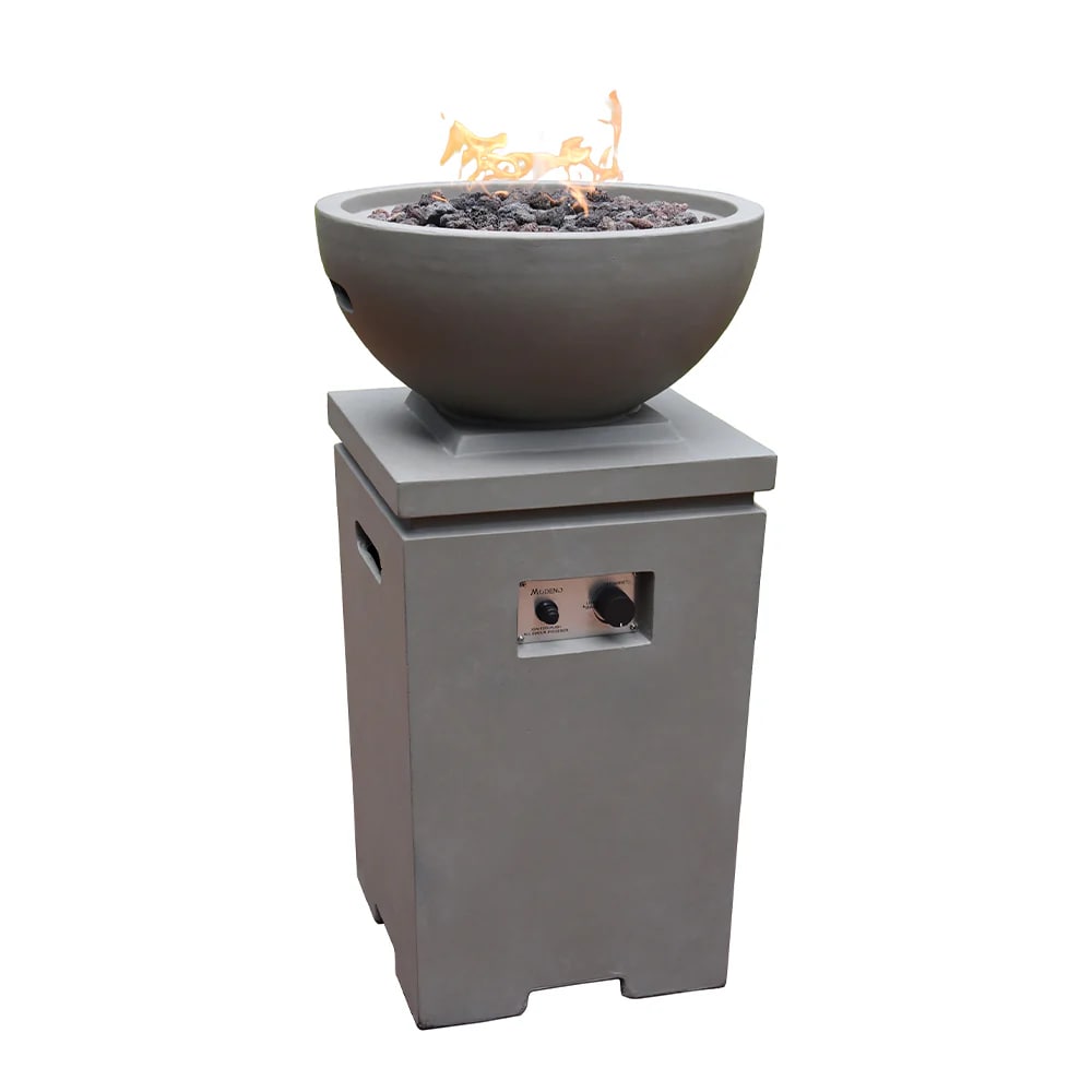 Modeno OFG612LG-LP-1 24-in W Light Gray Concrete Square Liquid propane Fire pit