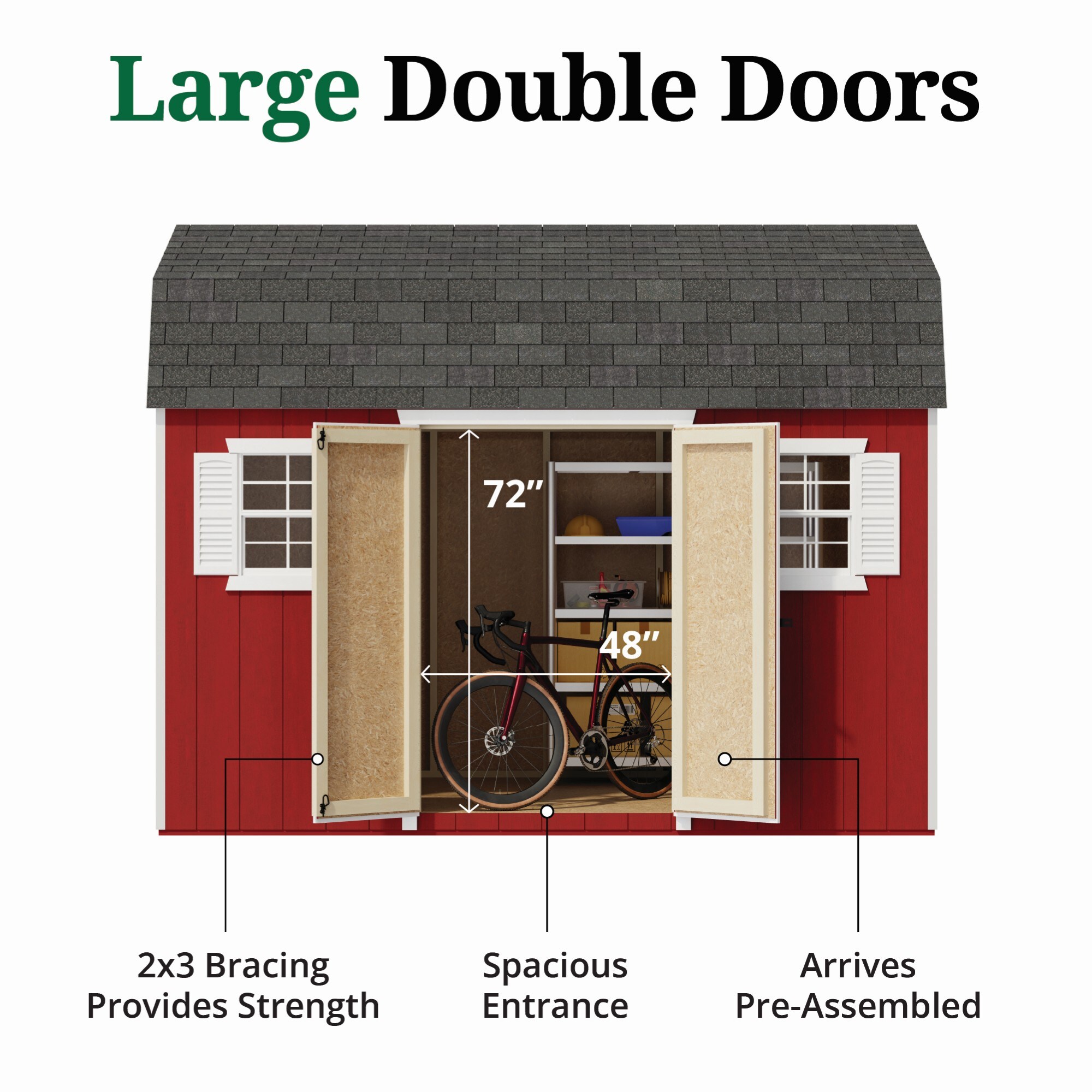 Little Cottage Co 8X12 VGB-6-WS-PC-FK Wood-Storage-Buildings - View #4