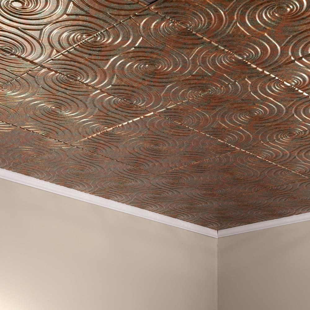 Fasade 24-in x 24-in Typhoon Copper Fantasy PVC Surface-mount Ceiling ...