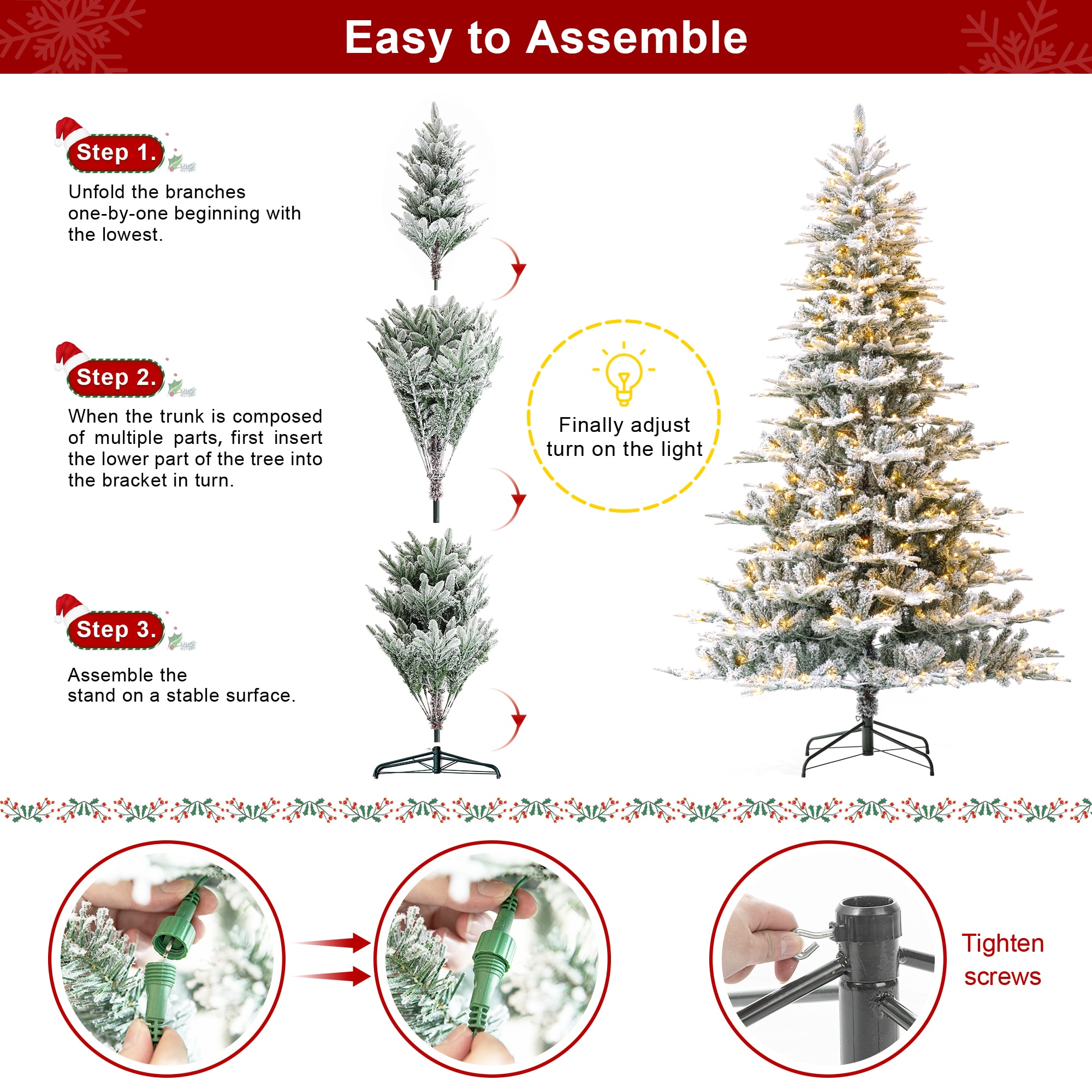Glitzhome 2014600132 Artificial-Christmas-Trees - View #5