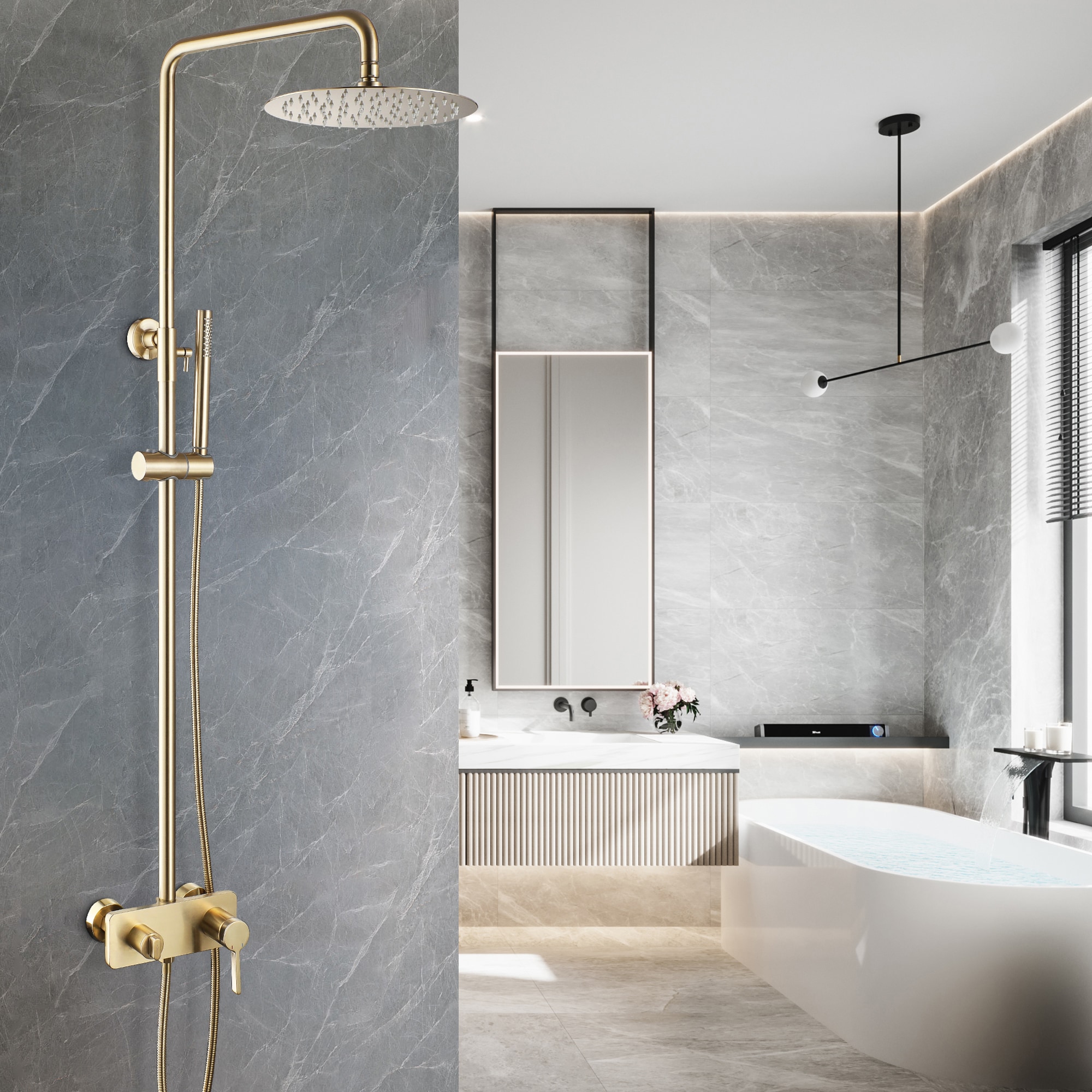 WELLFOR WB-1039 Showerhead-Bar-Panels - View #3