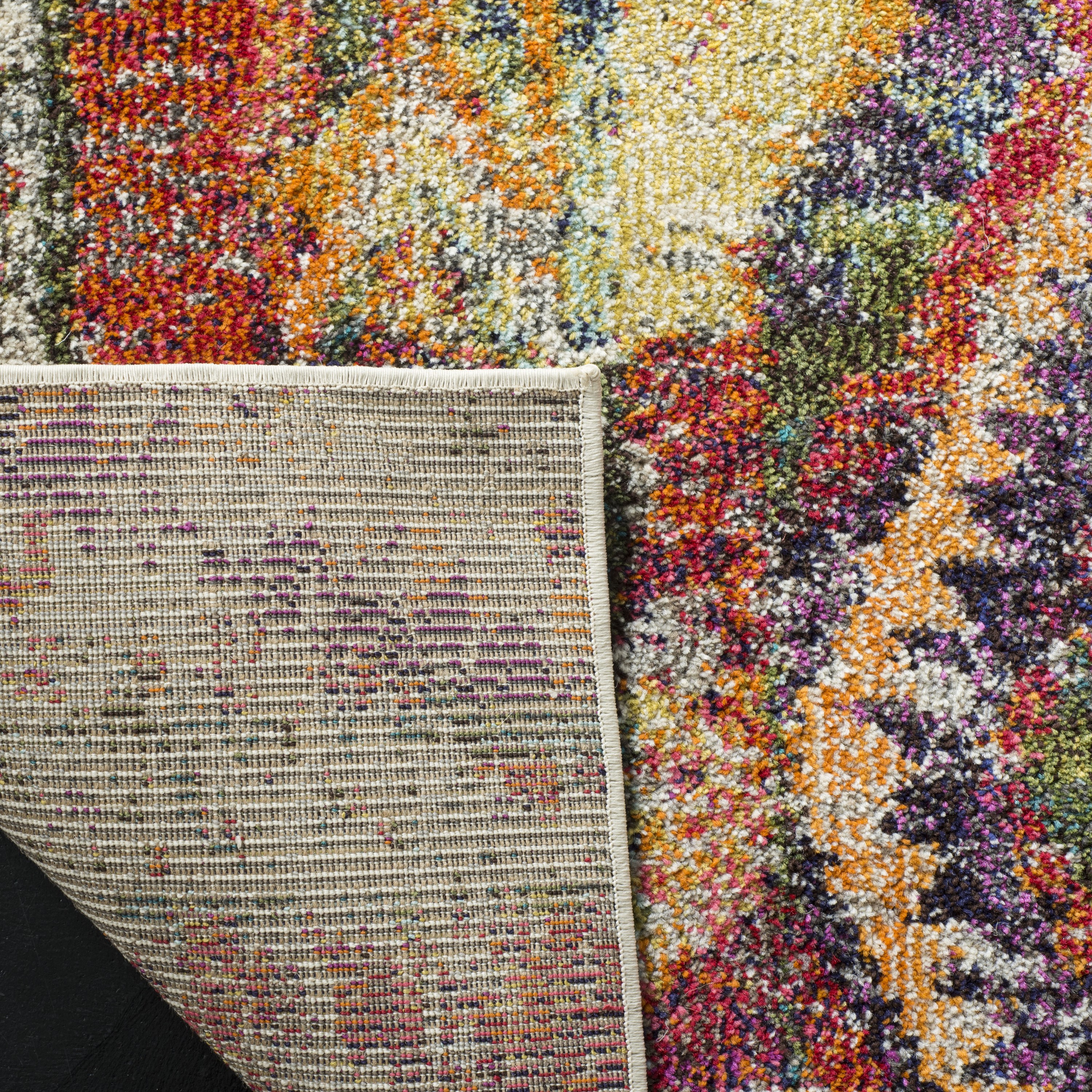 Reversible Multicolor Synthetic 9' x 12' Easy Care Area Rug