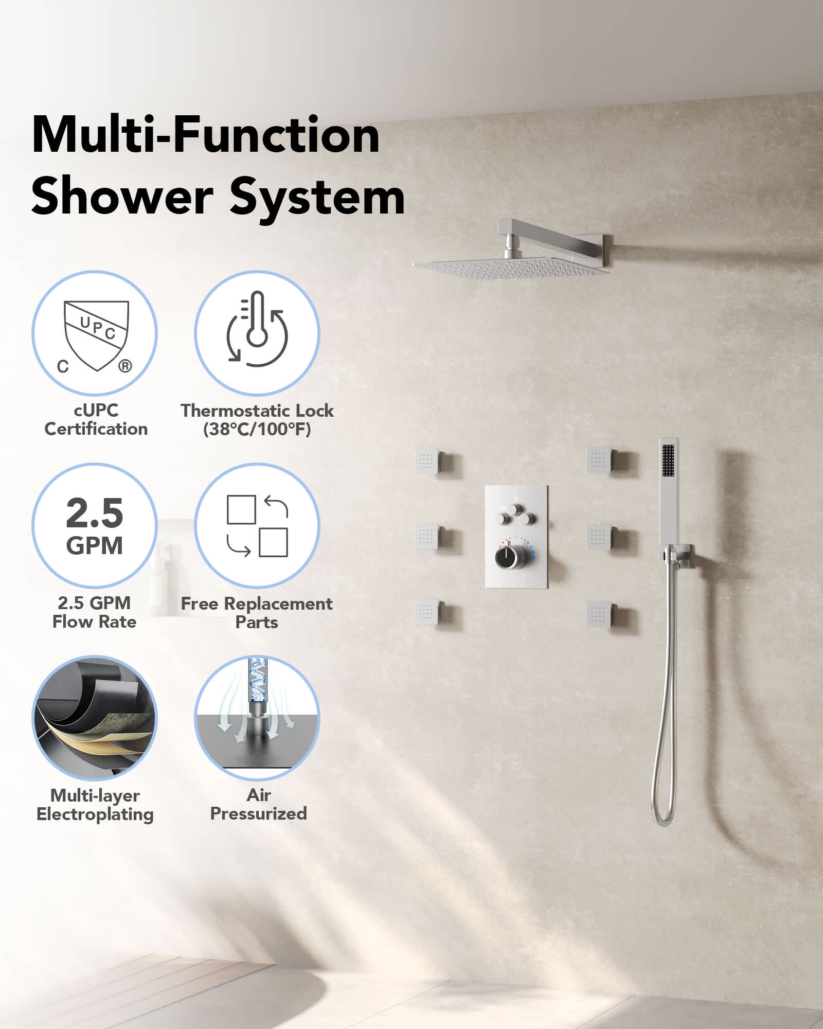 EVERSTEIN SFS1003-NK12 Tub-Shower-Faucets - View #2