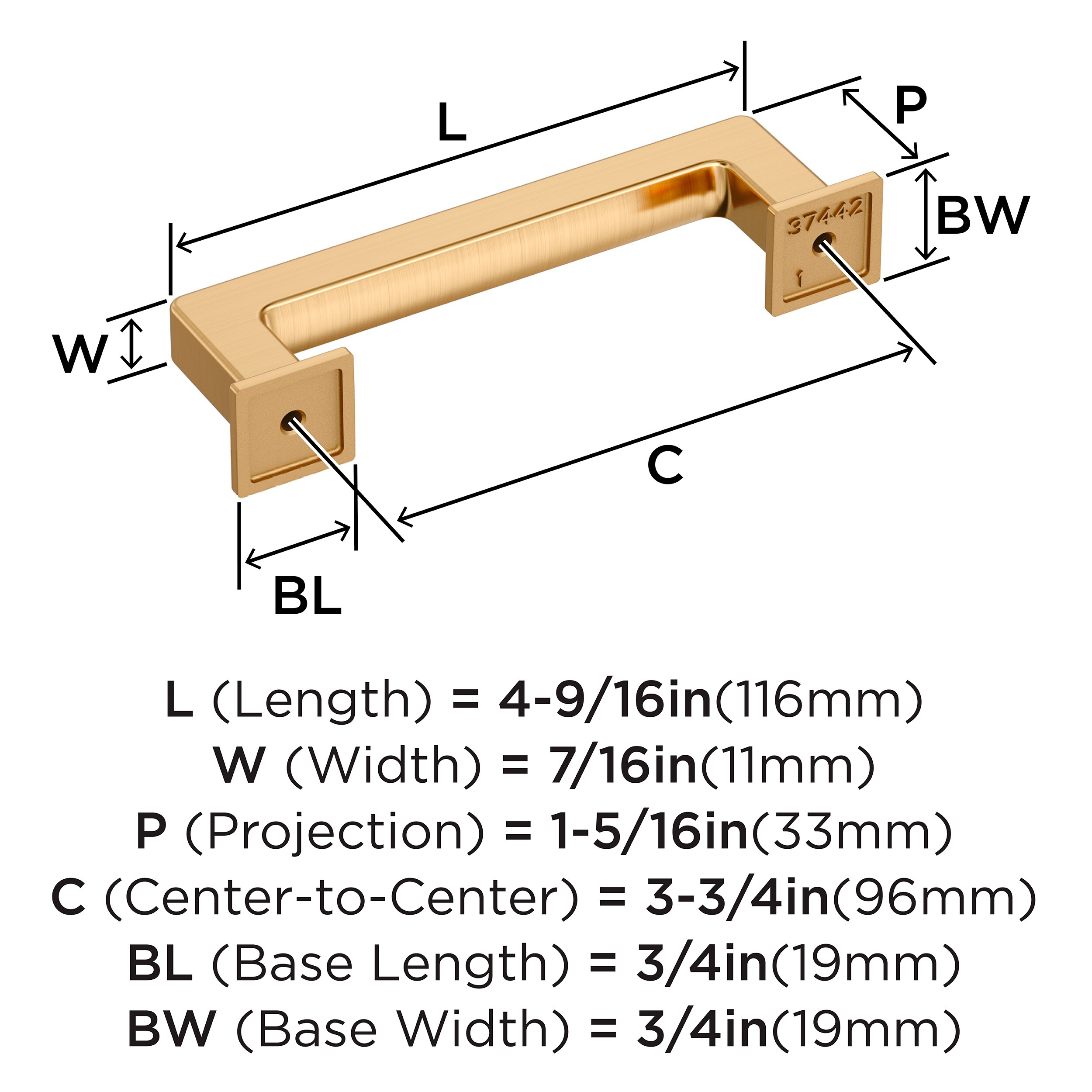 Amerock BP37442CZ Cabinet-Pulls - View #4
