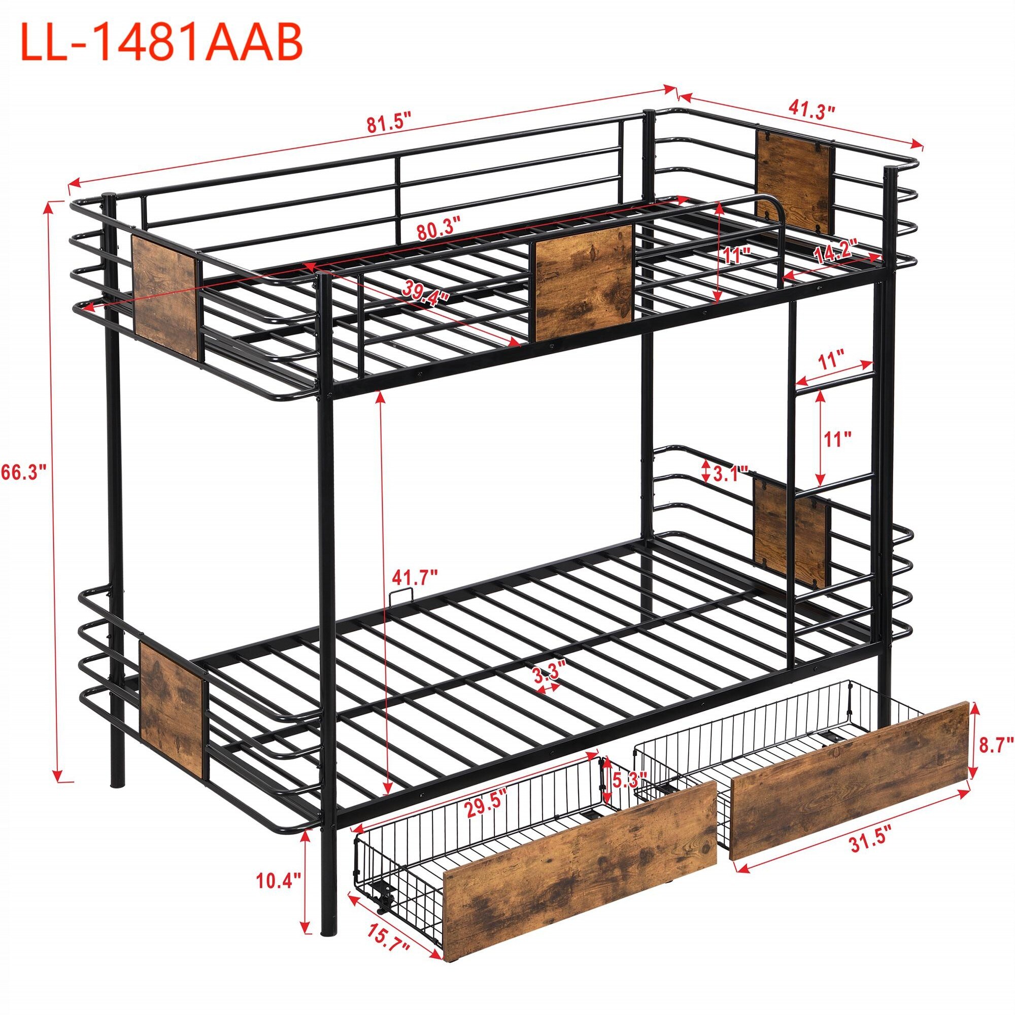 Yiekholo LL-1481AAB Bunk-Beds - View #8