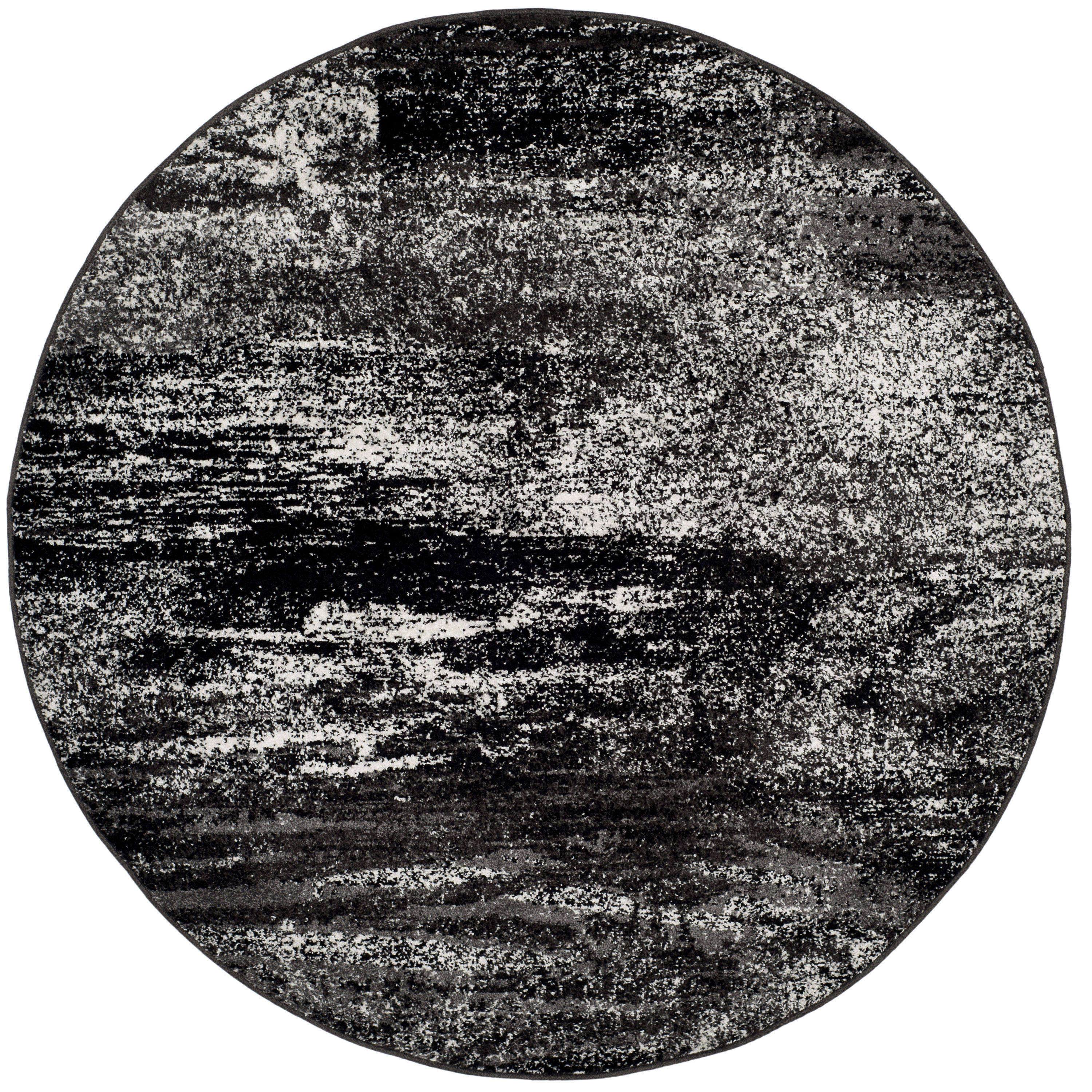 Safavieh ADR112A-12R Adirondack 12 x 12 (ft) Loomed Polypropylene Silver/Black Round Indoor Distressed/Overdyed Bohemian/Eclectic Area rug