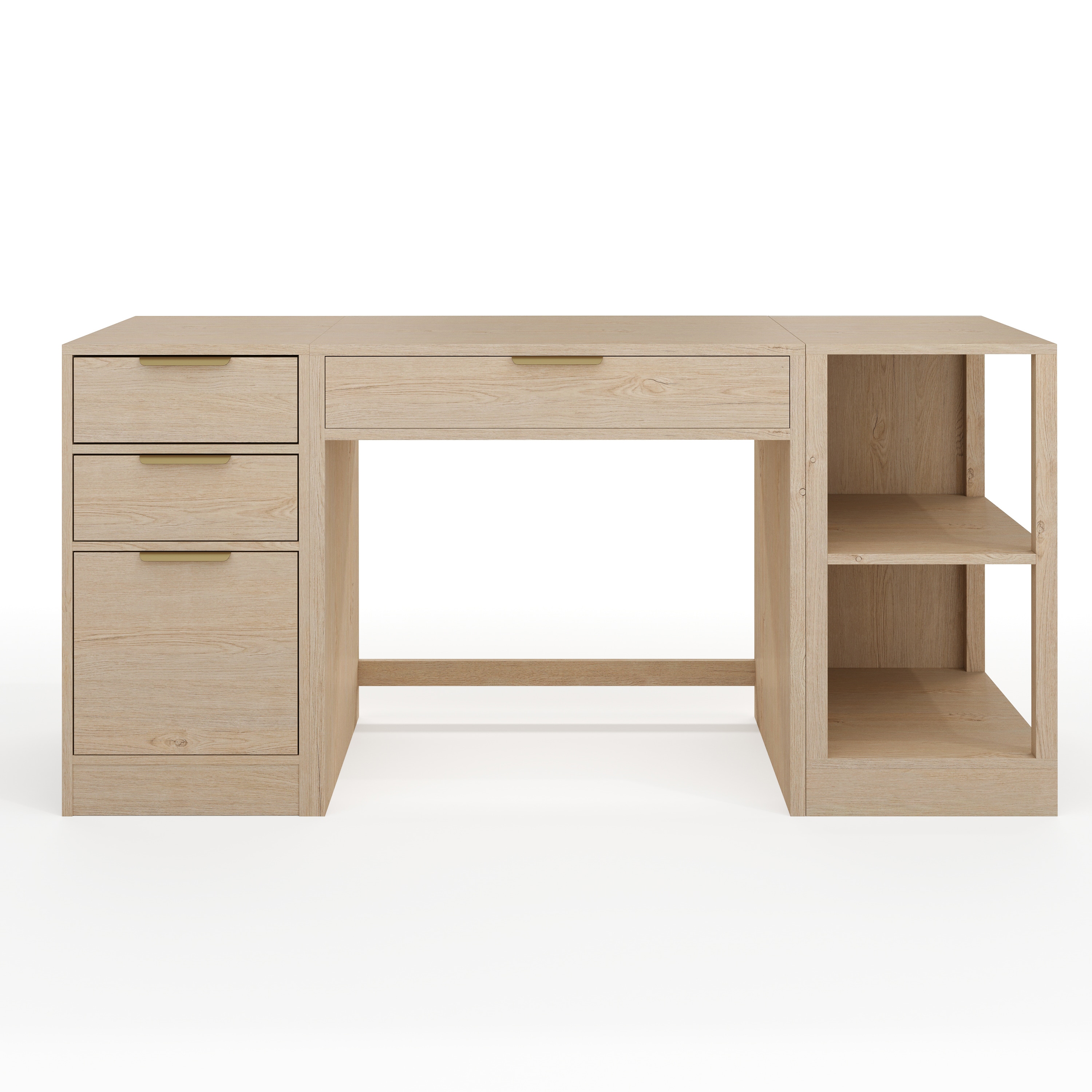 Martha Stewart 196861192739 Kayden 3 -Piece Light Natural Contemporary/Modern Home Office Furniture Set