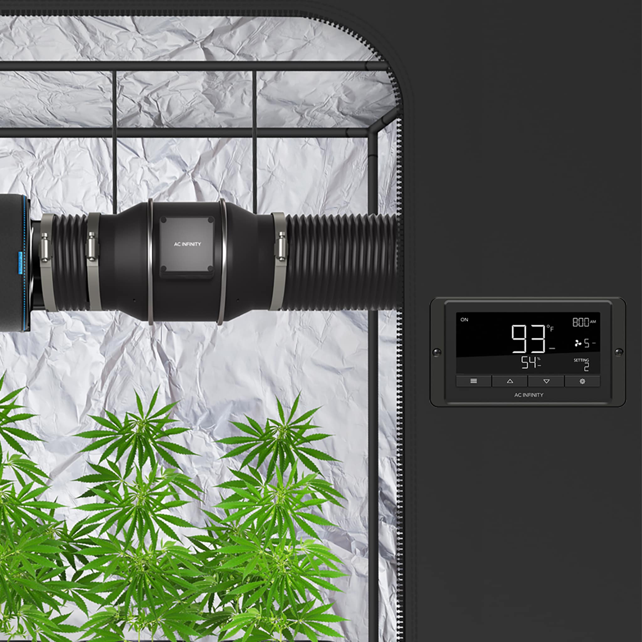 AC Infinity Cloudlab Grow Tent - Advanced Indoor Plant Cultivation with  Durable Frame and High Reflectivity, Black, 2000D Canvas in the Grow Light  Parts & Accessories department at
