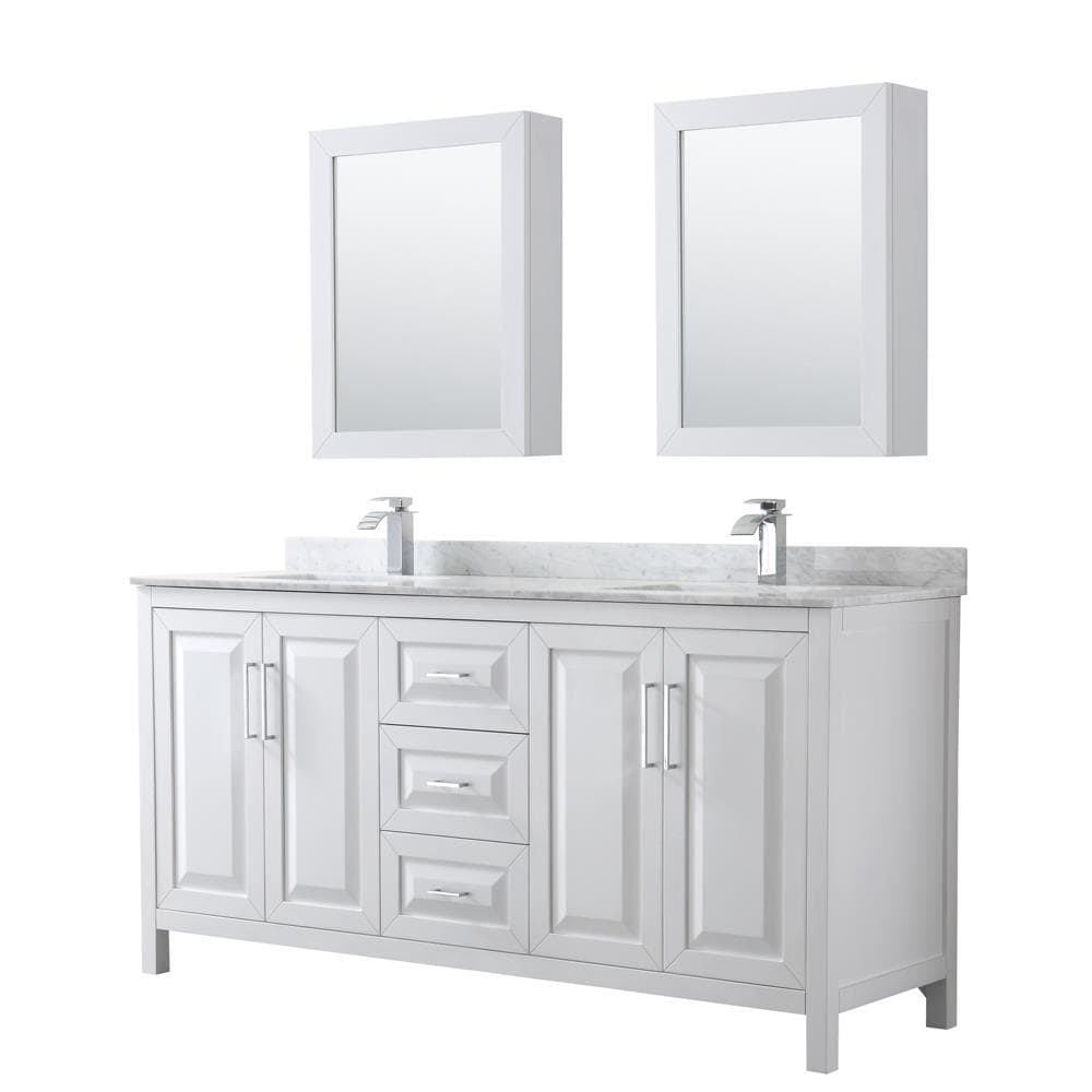 Wyndham Collection Daria 72-in White Undermount Double Sink Bathroom ...