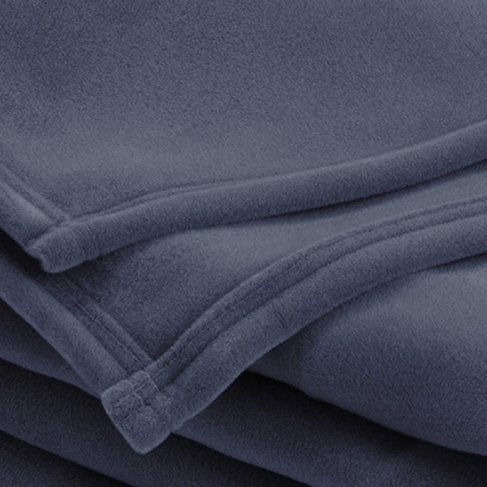 WestPoint Home Vellux luxury plush filled blanket Marine Blue 108-in x ...