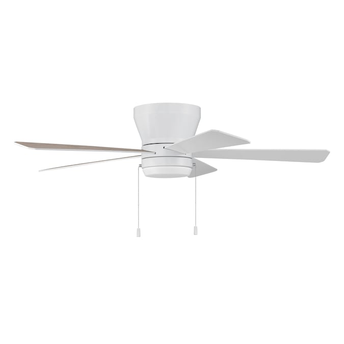 White Indoor Flush Mount Ceiling Fan, Merwry 52 In Led Indoor White Ceiling Fan