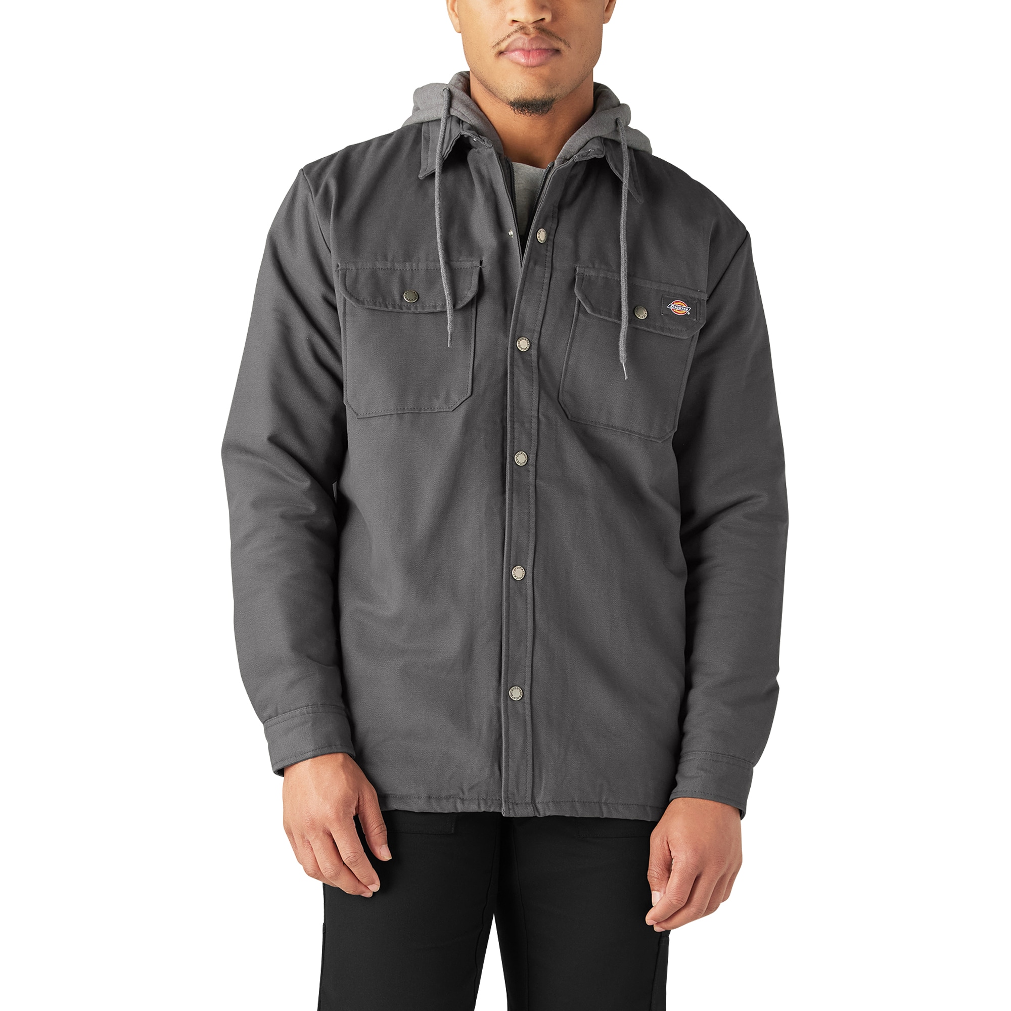 Dickies TJ213SL  M Men's Gray Canvas Hooded Shirt jacket ( Medium )