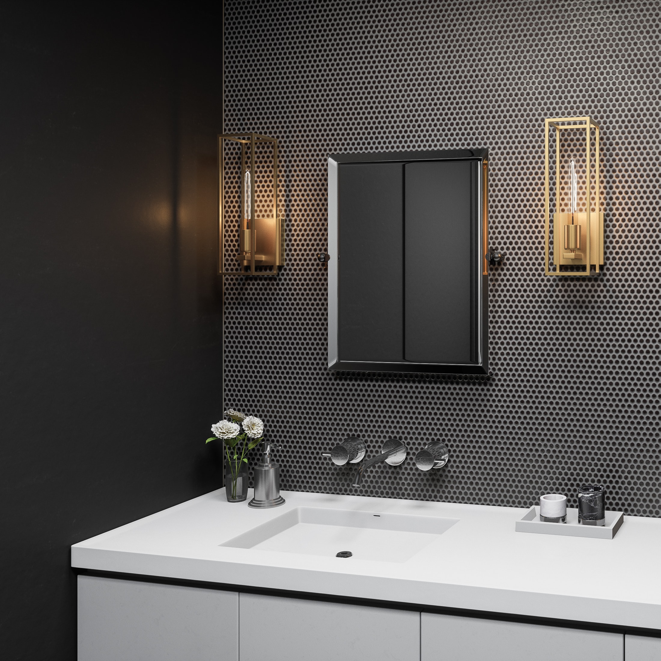 Quoizel LGN8605WS Leighton 4.75-in 1 -Light Brass Transitional Vanity light