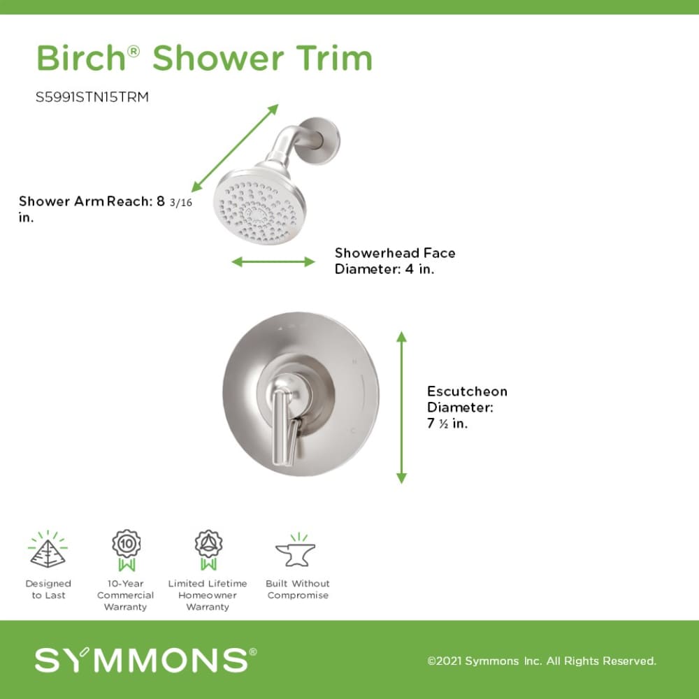 Symmons S5991STN15TRM Tub-Shower-Faucets - View #2