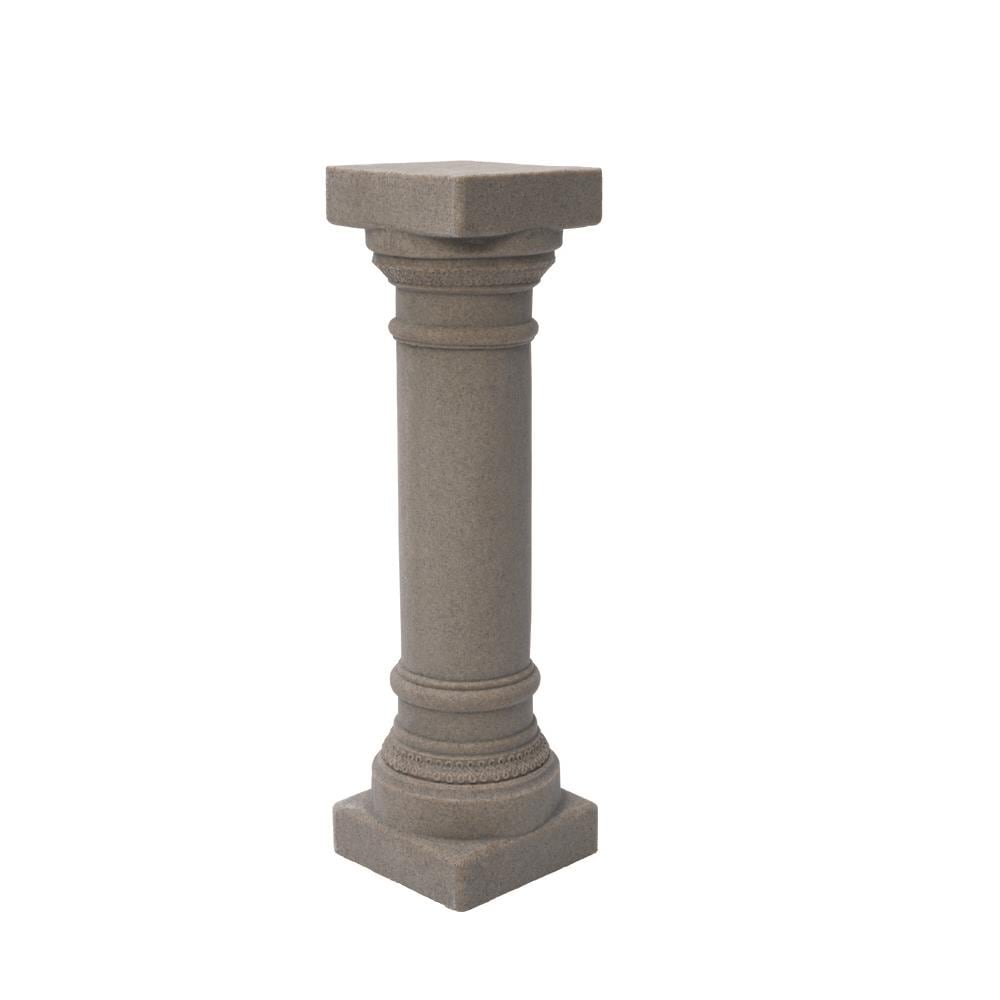 Gray Granite Finish Resin Greek Column Statue, 32 Inches Tall