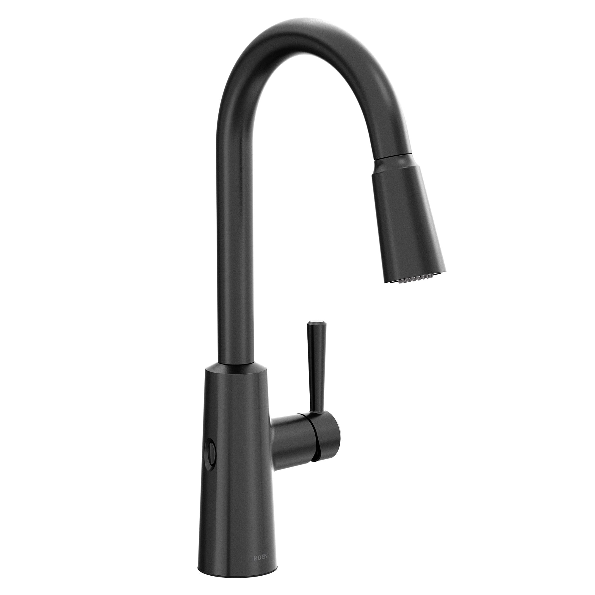 Moen Riley Matte Black Single Handle Touchless Pull-down Kitchen Faucet with Sprayer (Deck Plate Included)