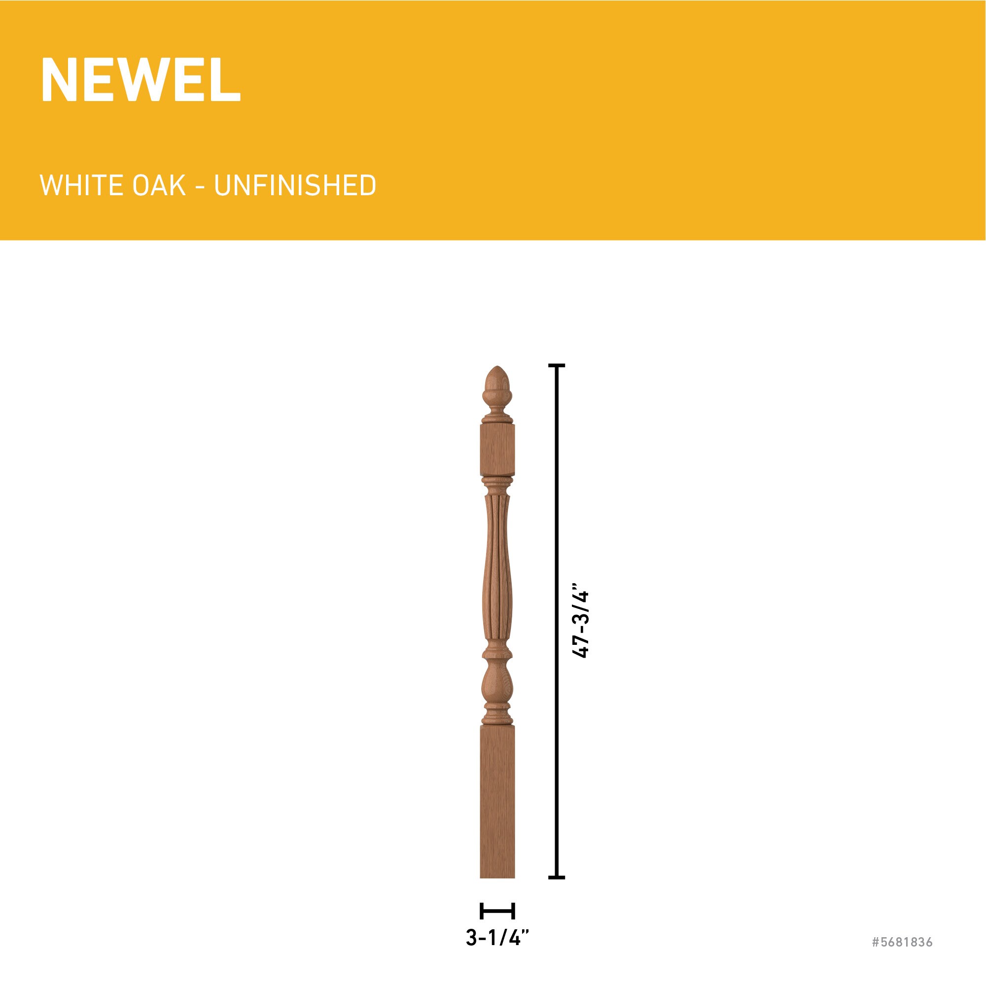 L.J. Smith Stair Systems LJB-3940-WO Interior-Stairpart-Newel-Posts - View #3
