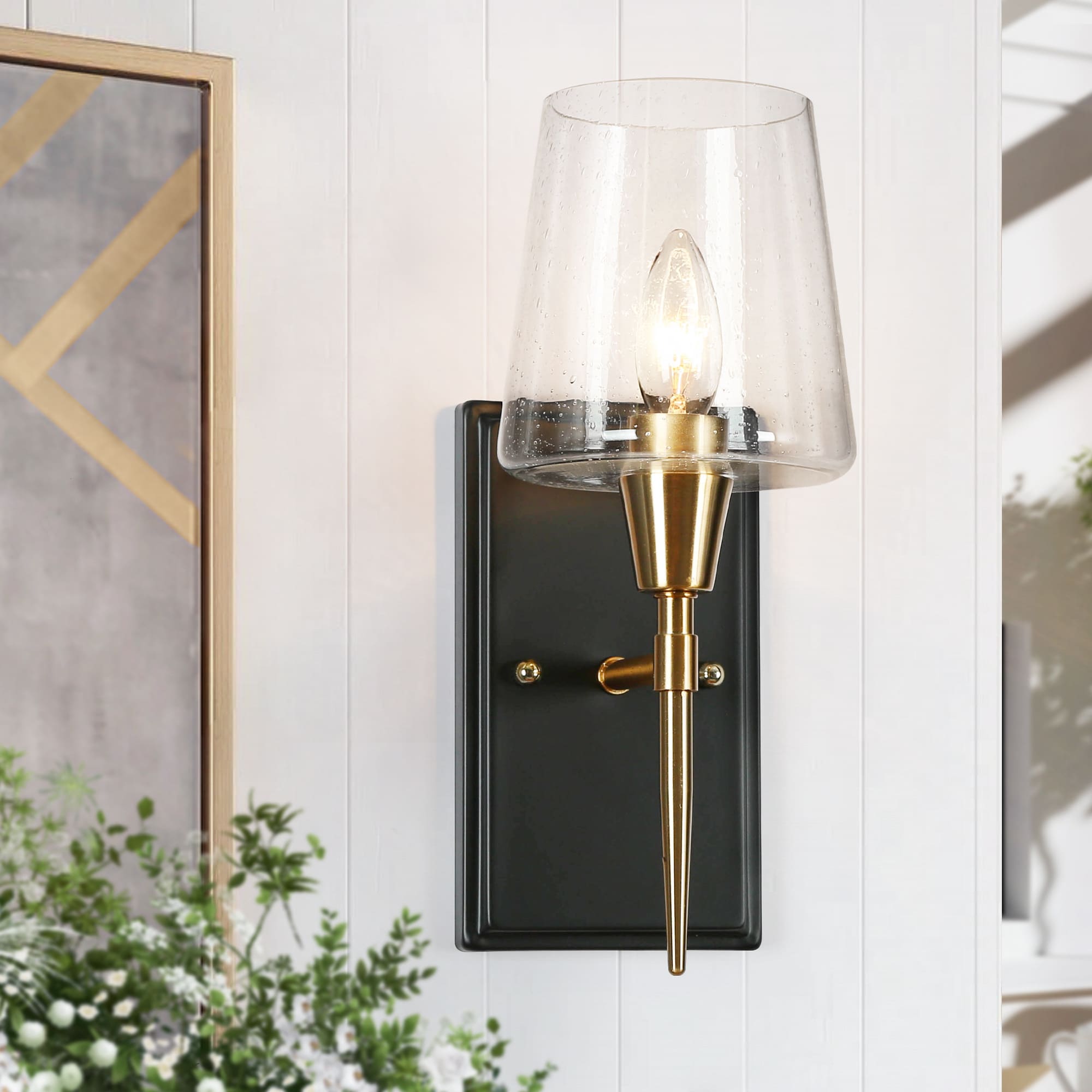 ZEVNI Mushlee Modern Farmhouse 5-in W 1-Light Polished Brass Modern ...