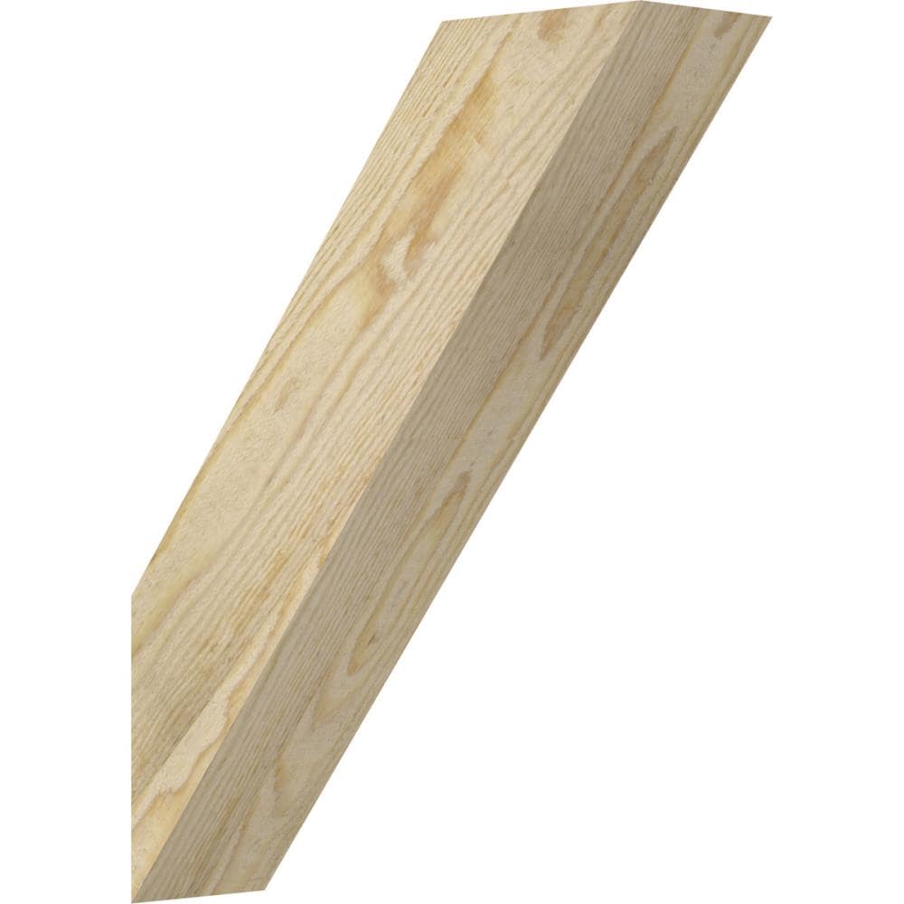 Ekena Millwork BRC04X14X18TRA00RDF 4-in x 14-in x 18-in Douglas Fir Unfinished Wood Traditional Rough Sawn Knee Brace