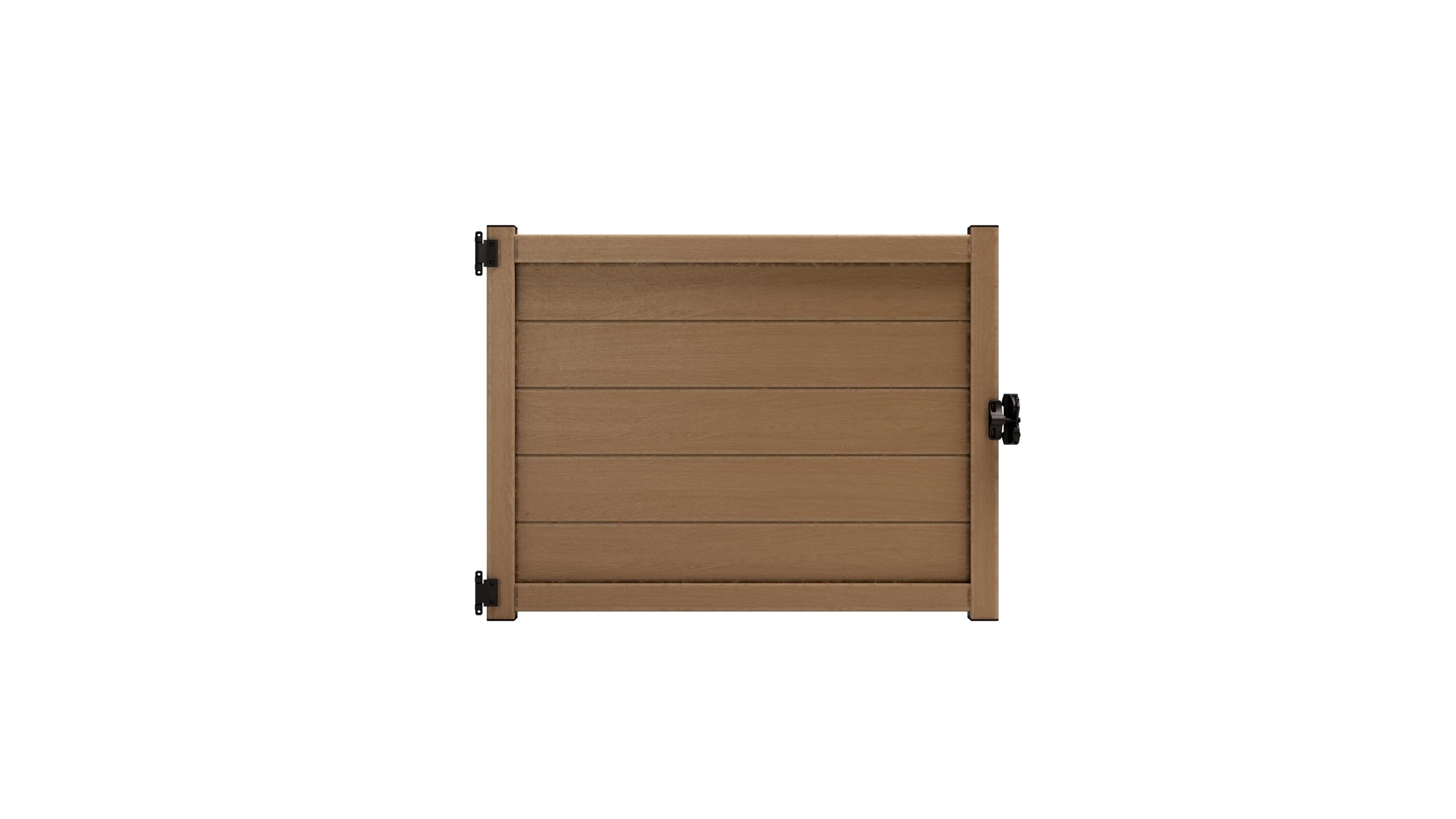 Natures Composites Horizontal Privacy Perimeter Gate 3.5-ft H x 4-ft W Timber Brown Decorative Composite Fence Gate with Hardware