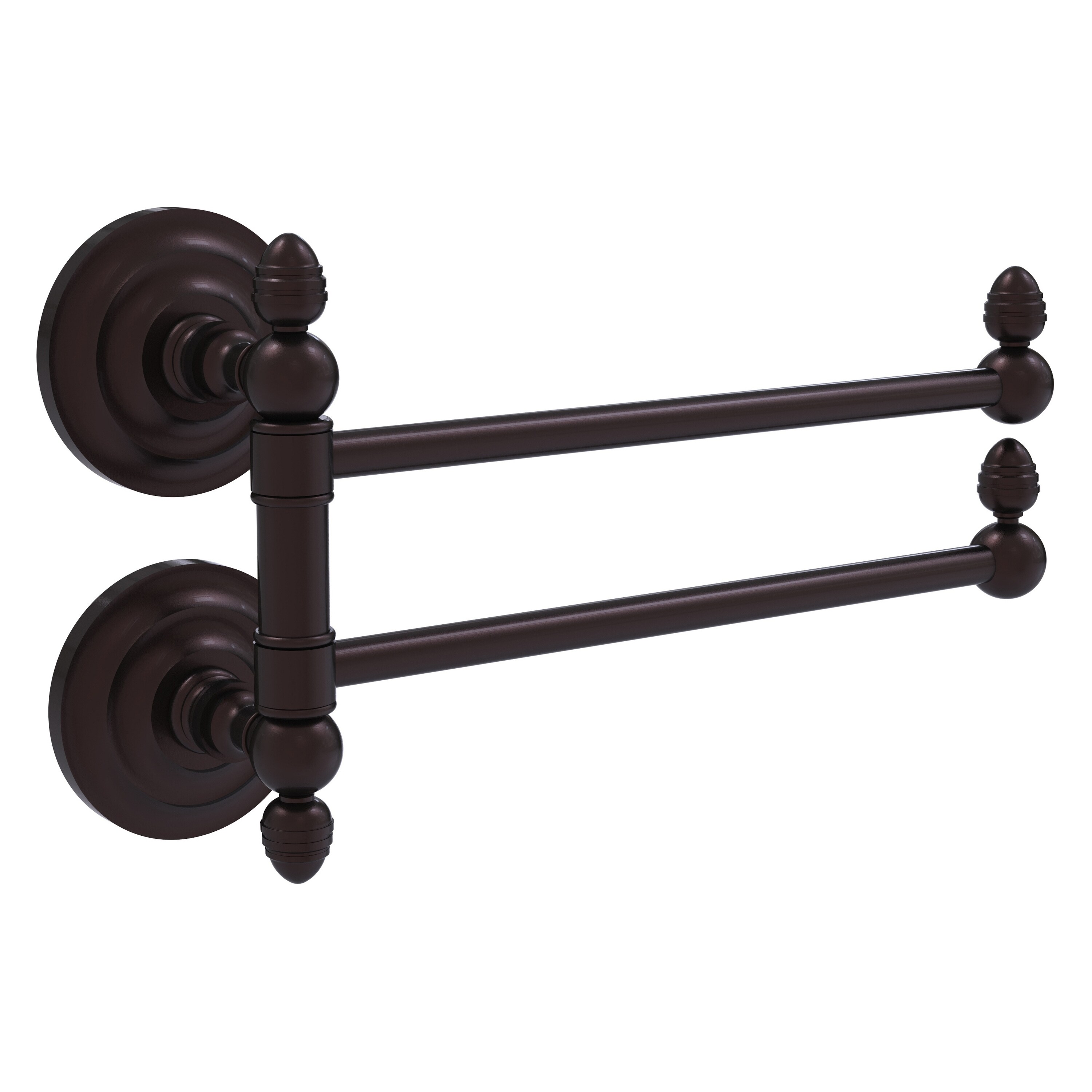 Allied Brass QN-GTB-2-ABZ Que New 12-in double Antique Bronze Wall mount Double Towel Bar