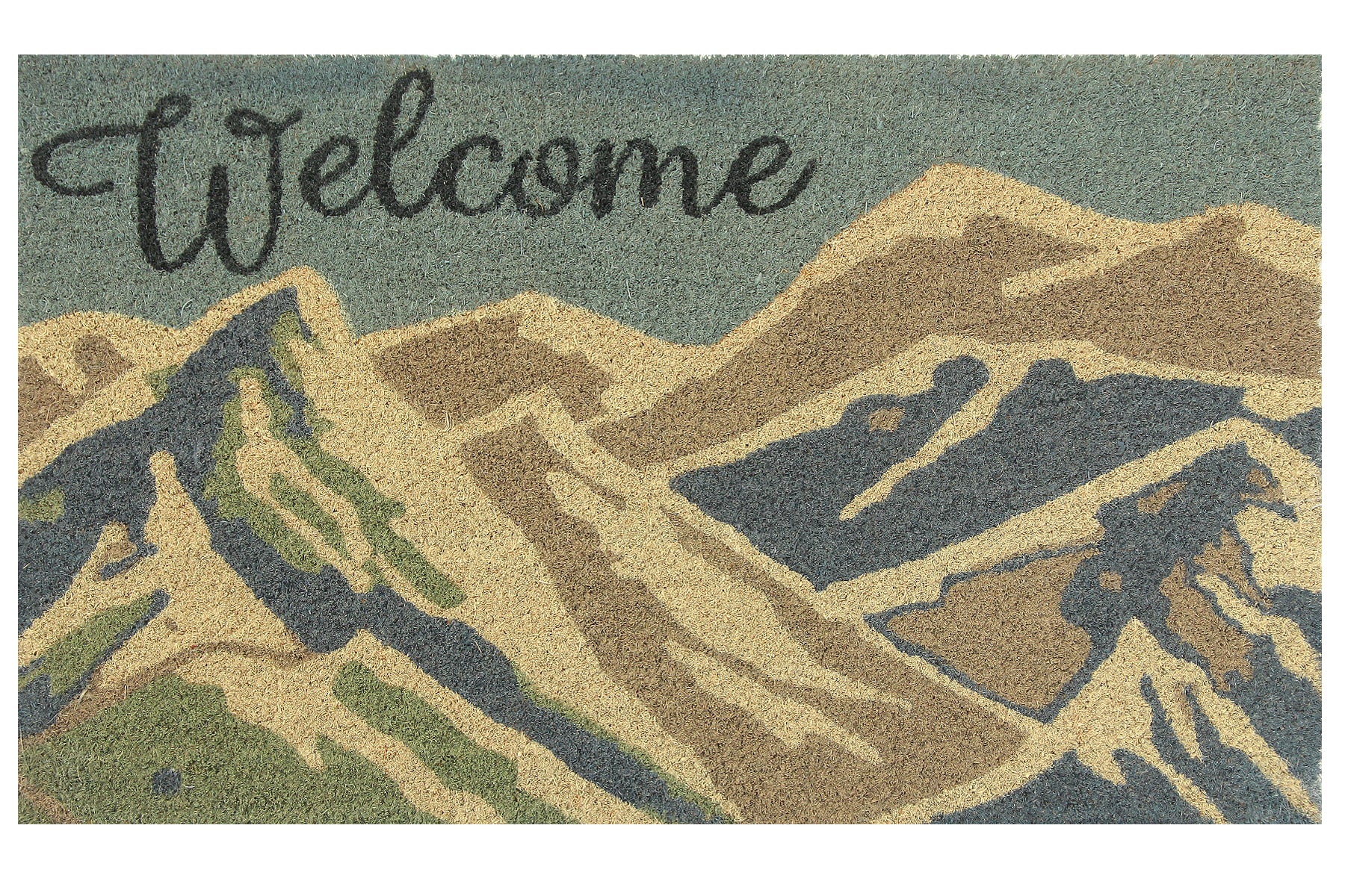 Style Selections WG-SKYLINE Natural Coir/Vinyl Rectangular Indoor Welcome Door Mat