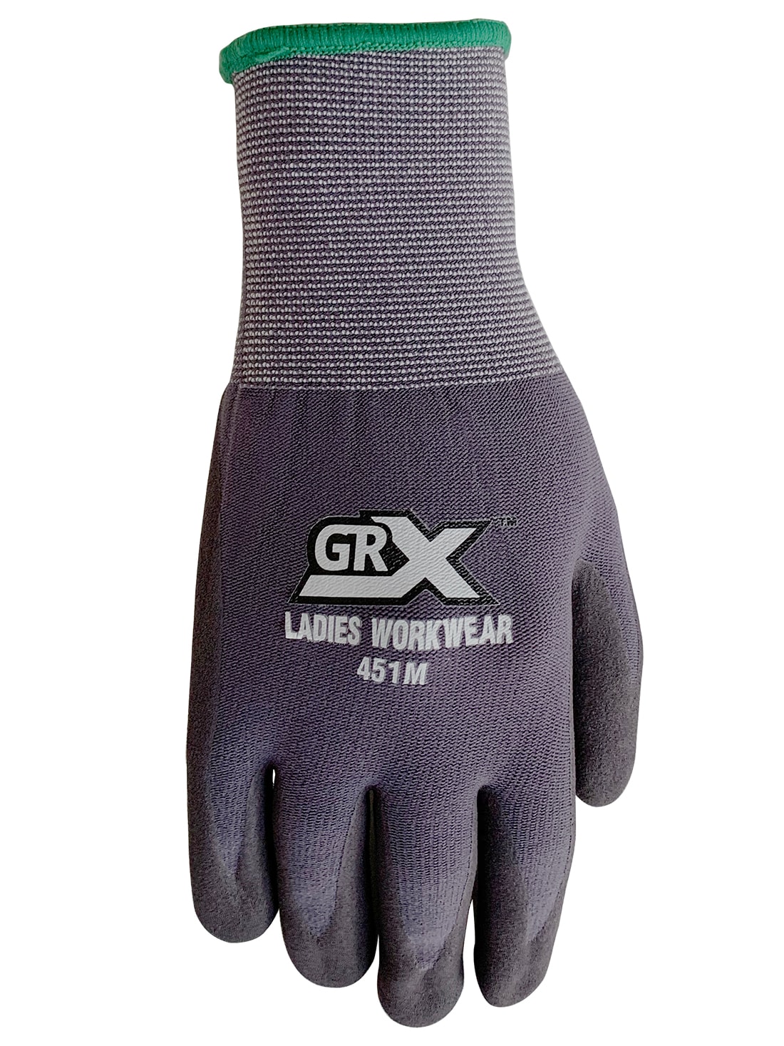 GRX Medium Purple Nitrile Dipped Nylon Construction Gloves, (1-Pair) at