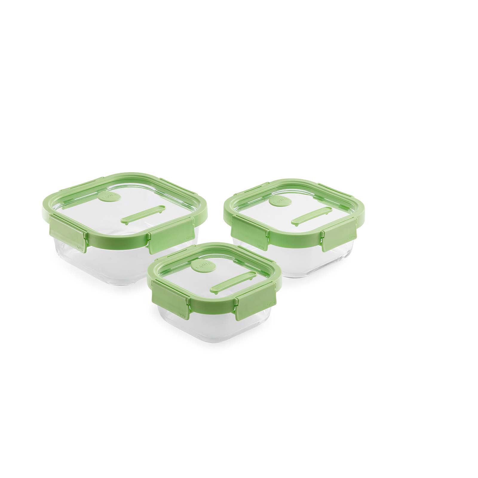Lekue 3432000SURU017 100 Airtight Square Glass Food Storage Container Set of 3
