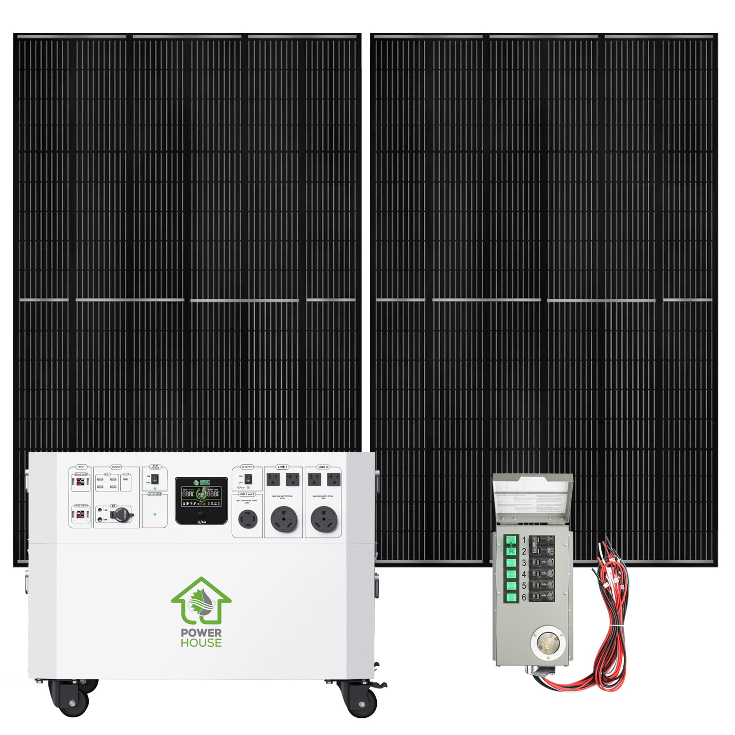 NATURE'S GENERATOR NGPHAUP Powerhouse 4800 -Watts Portable Power Station 2 Solar Panels Included