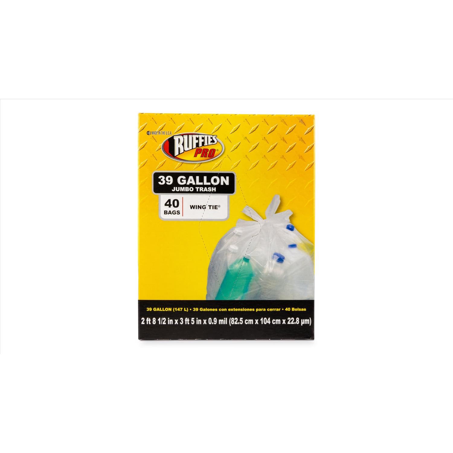 Ruffies  Pro 39 gal Trash Bags Wing Ties 40 pk