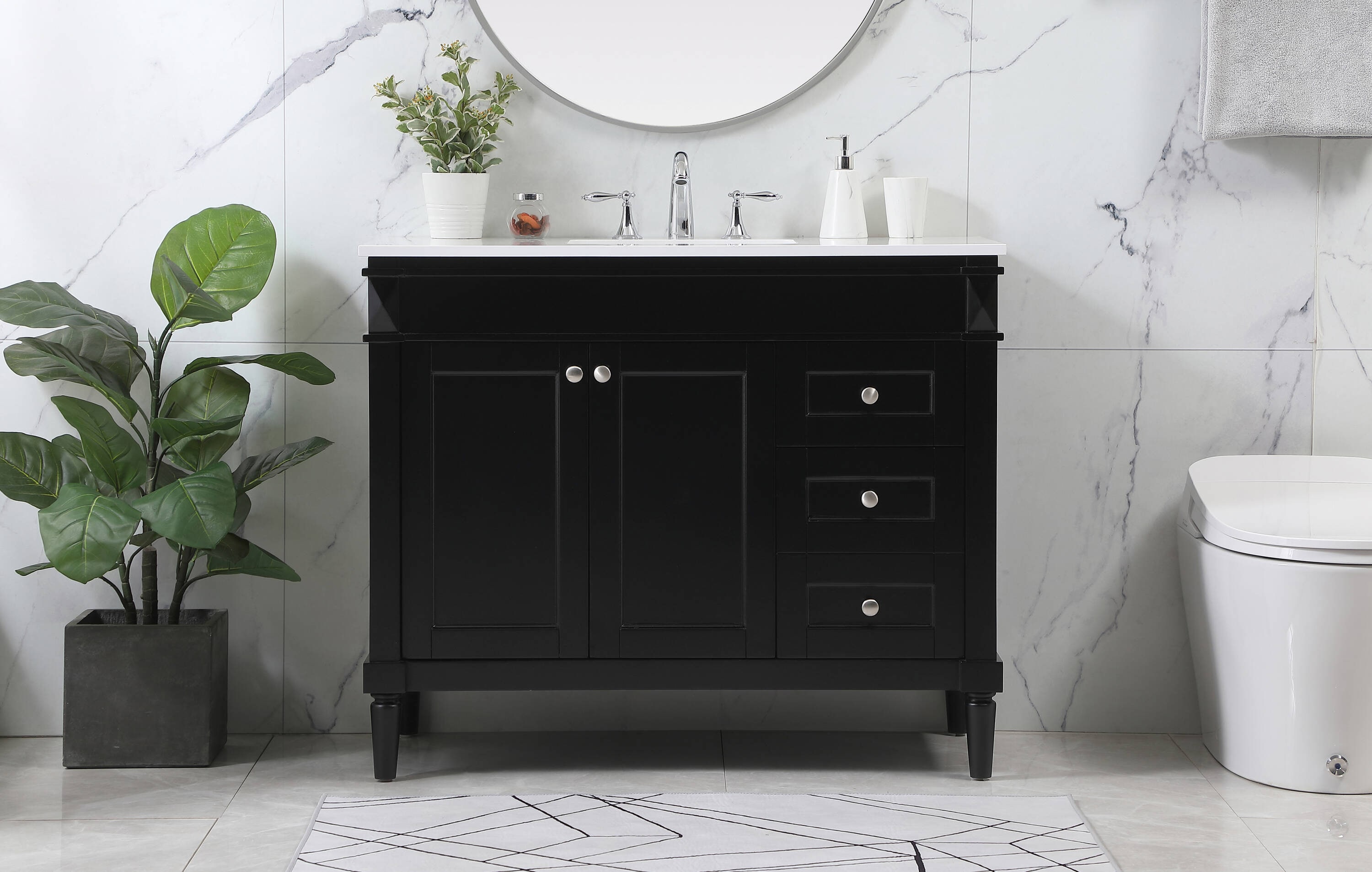 Elegant Decor HF95526BK Bath-Vanity-Combo - View #2