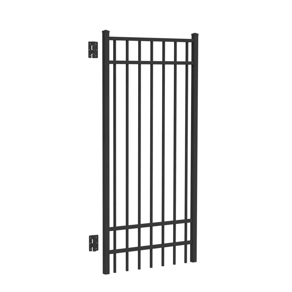 US Door and Fence Pro Series 3 ft Black Steel Fence Gate x 2.6 ft 