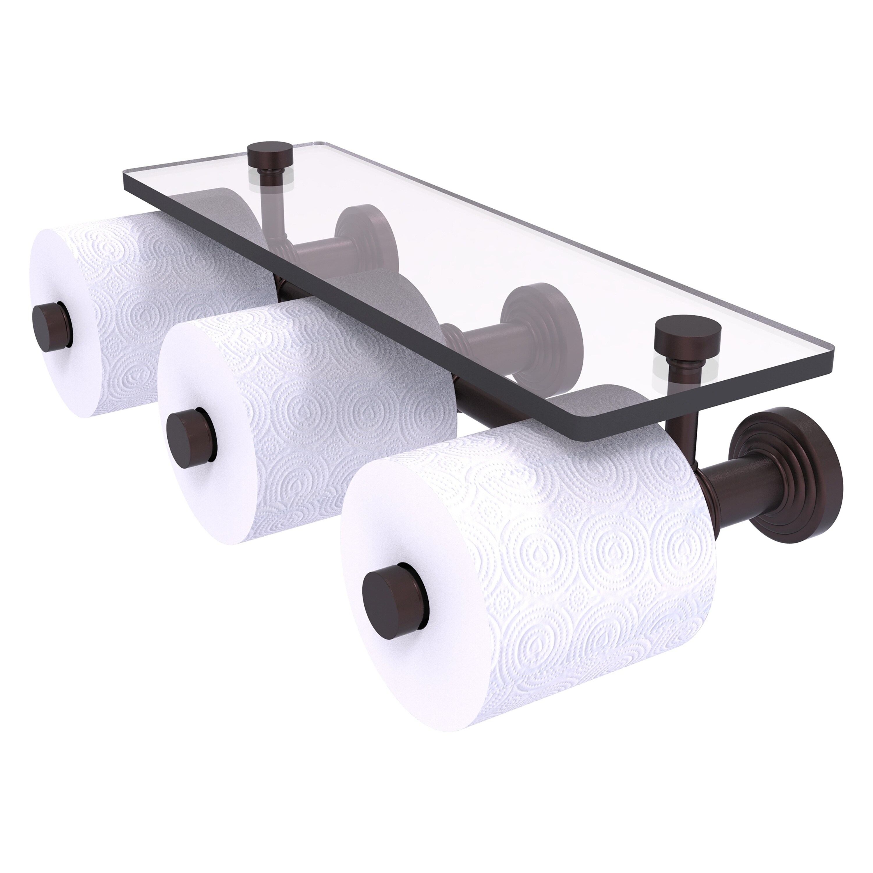 Allied Brass WP-35-3S-ABZ Waverly Place Antique Bronze Wall mount Double post Toilet Paper Holder 3 -Rolls