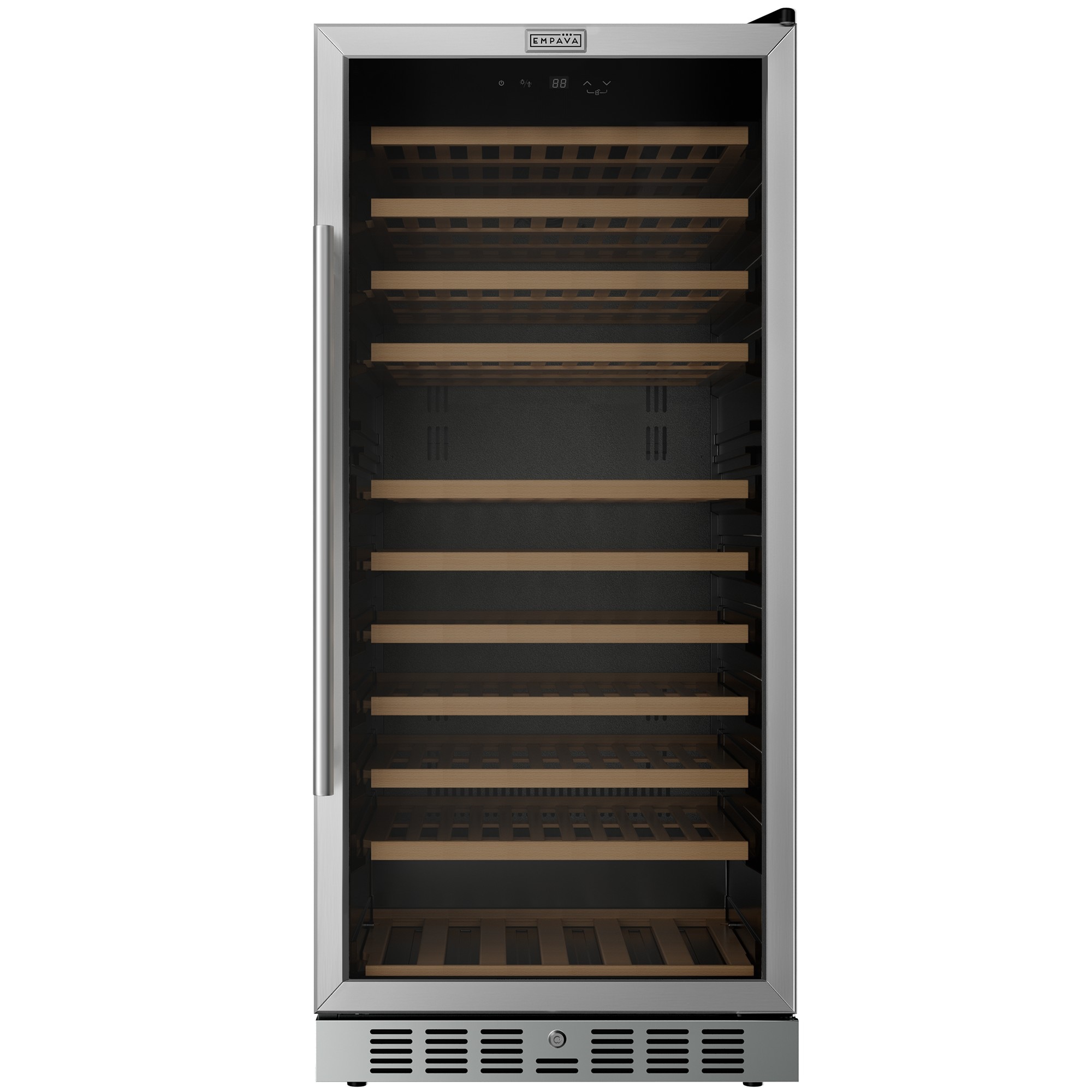 Empava - 23.43-in W 133 -Bottles Stainless Steel Dual Zone Cooling Built-in/Freestanding Indoor W...