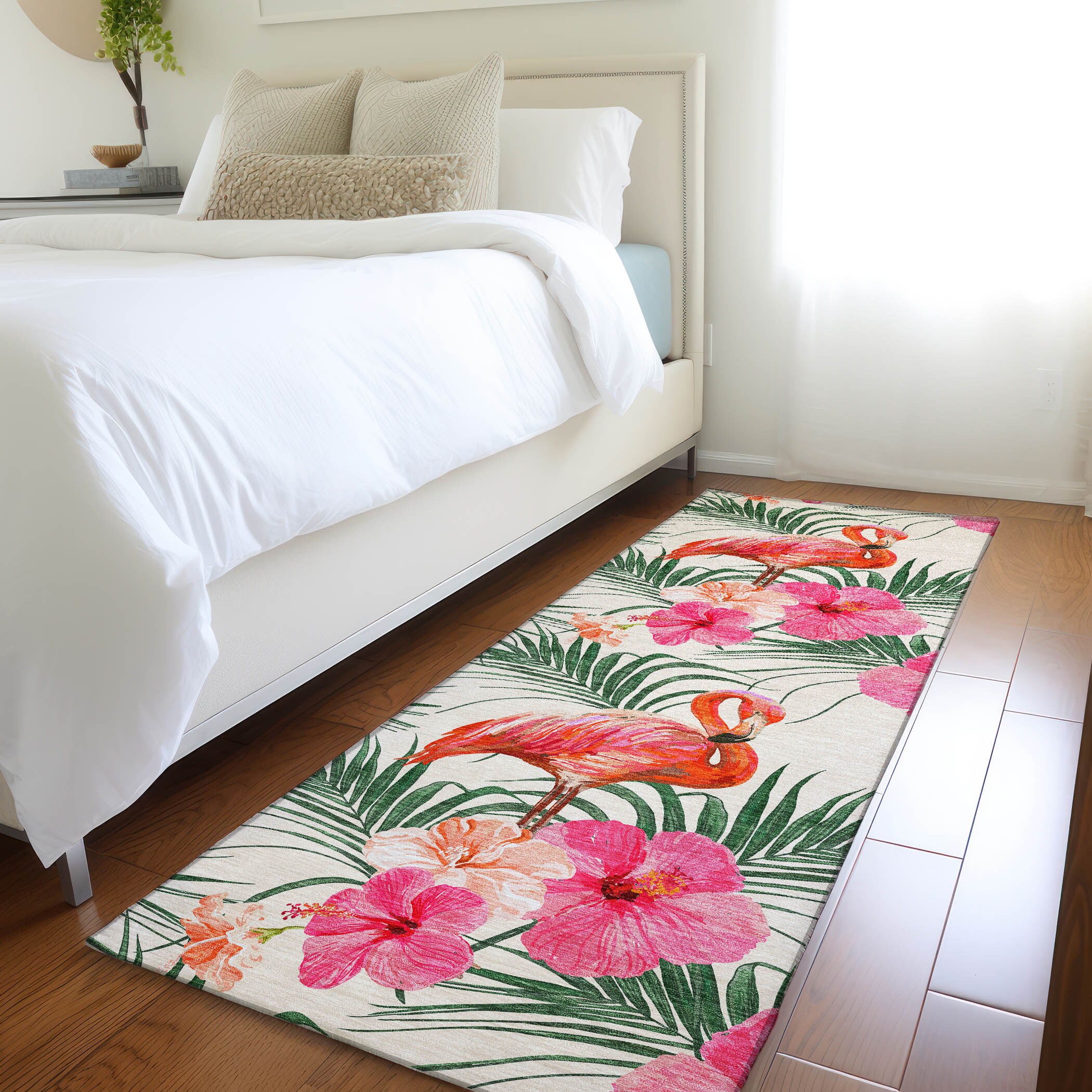 Addison Rugs AMF207PI2X8 Mayfield AMF207PI 2 x 7 (ft) Loomed Polyester Pink Rectangular Indoor Geometric Machine washable Area rug