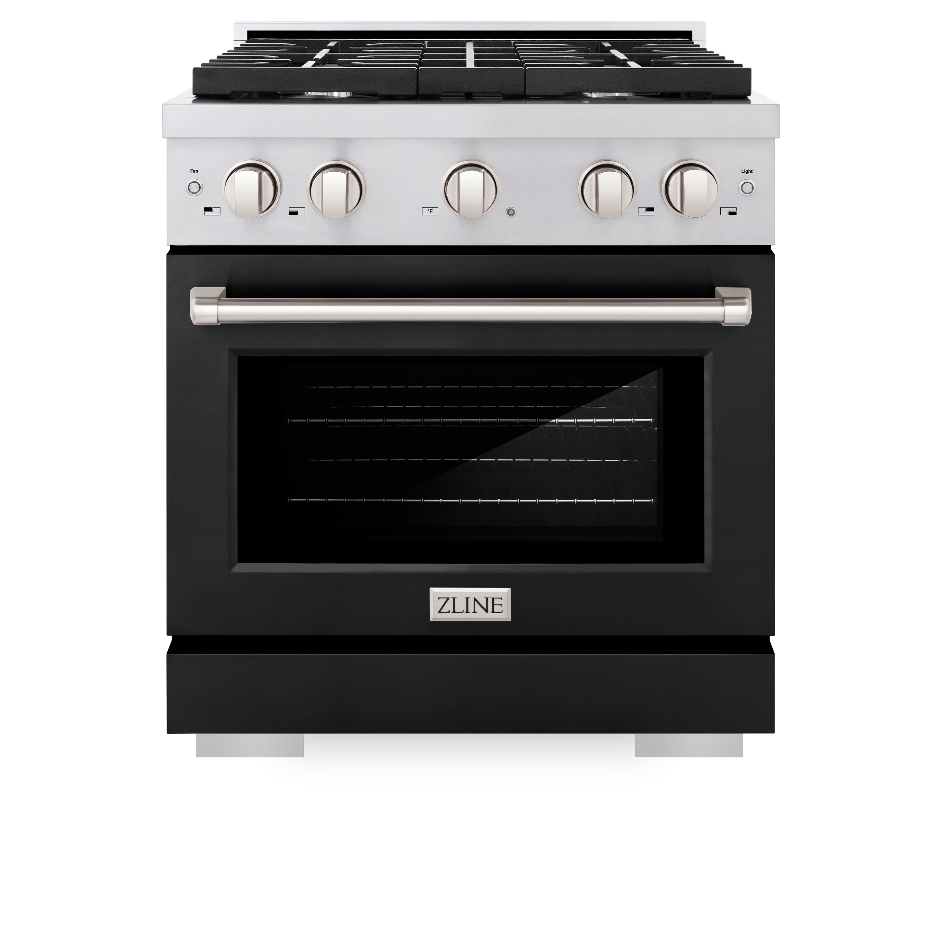 ZLINE KITCHEN & BATH SDR-BLM-30 Paramount 30-in Standard 4 burners Convection Oven Freestanding Dual Fuel Range ( Stainless Steel, Black Matte Door )