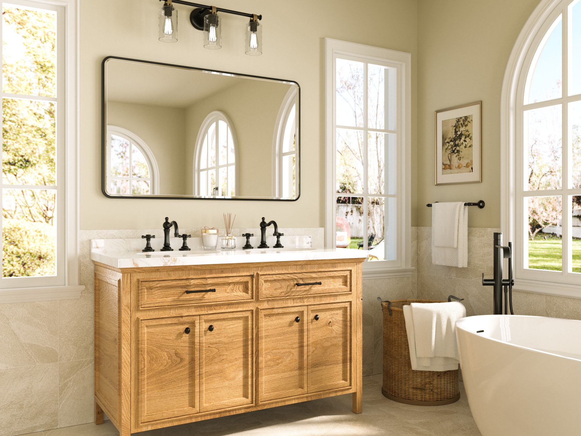 TETOTE LSC-TE-4830BK-B82 Framed-Bath-Mirrors - View #2