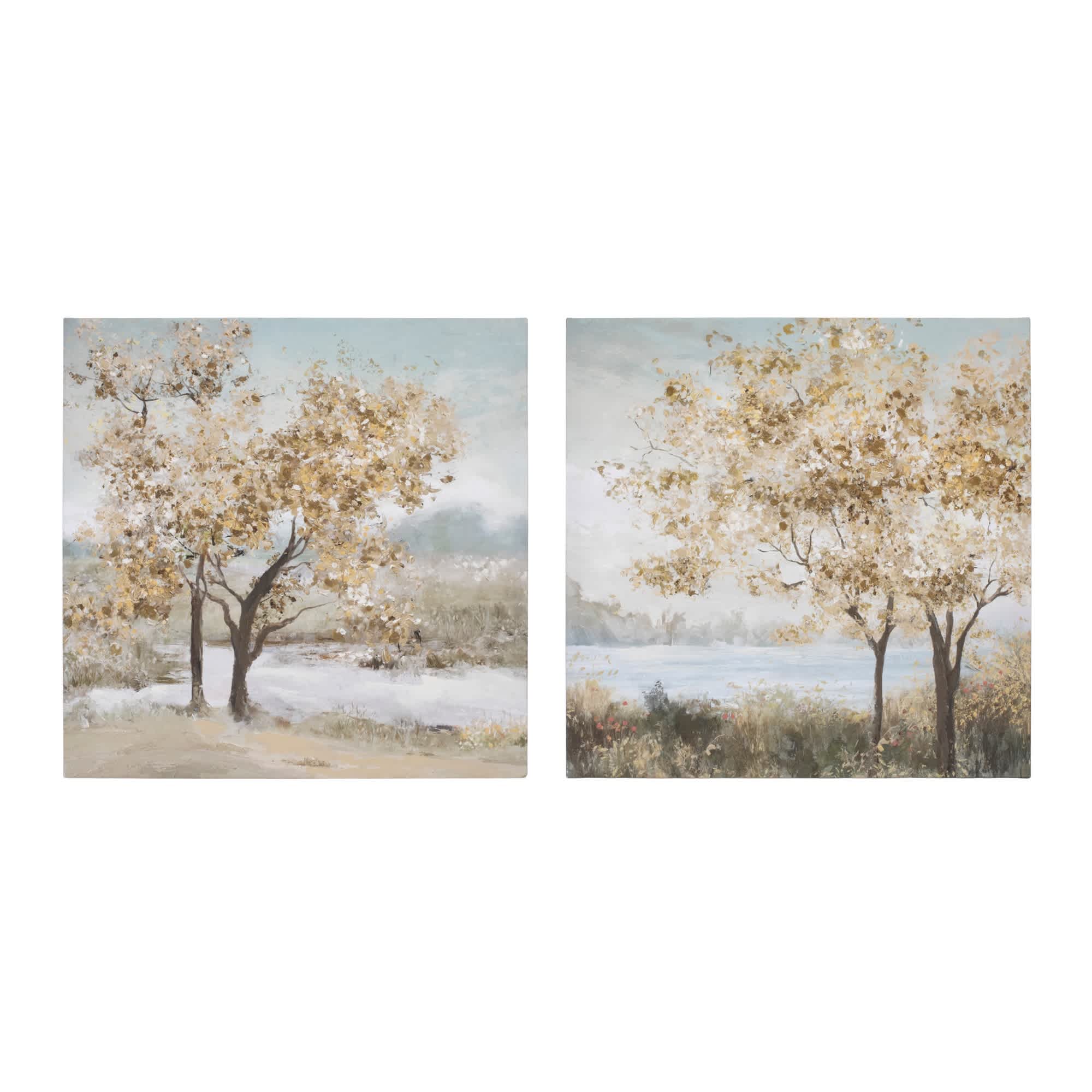 Melrose International 92636DS Tree Print (2 Asst) 24SQ MDF/Fabric