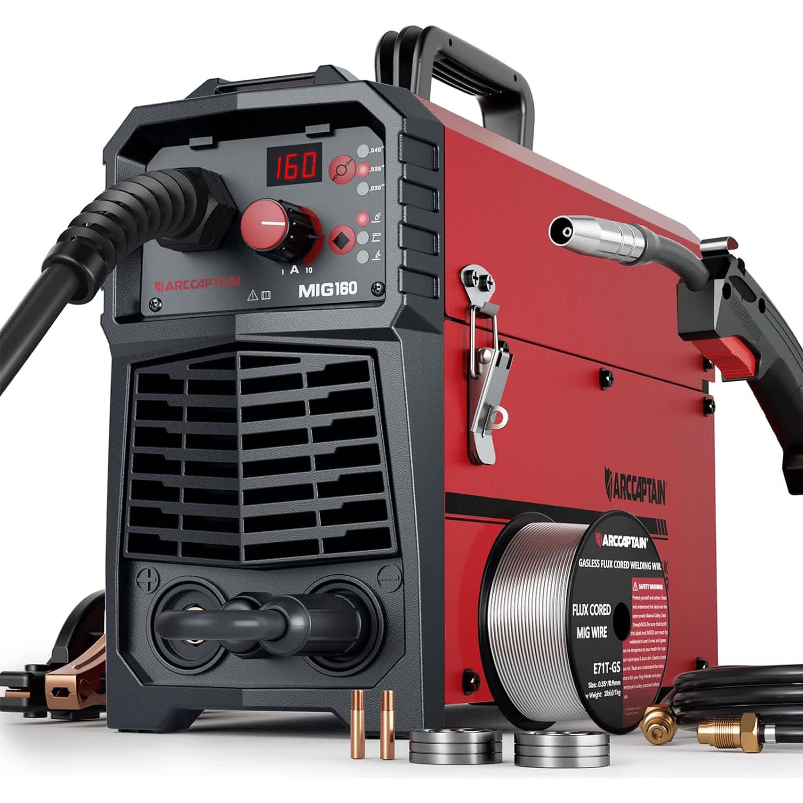 Arccaptain  160 -Amp 4 in 1 MIG Wire Feed Welder with Synergy 110V 220V