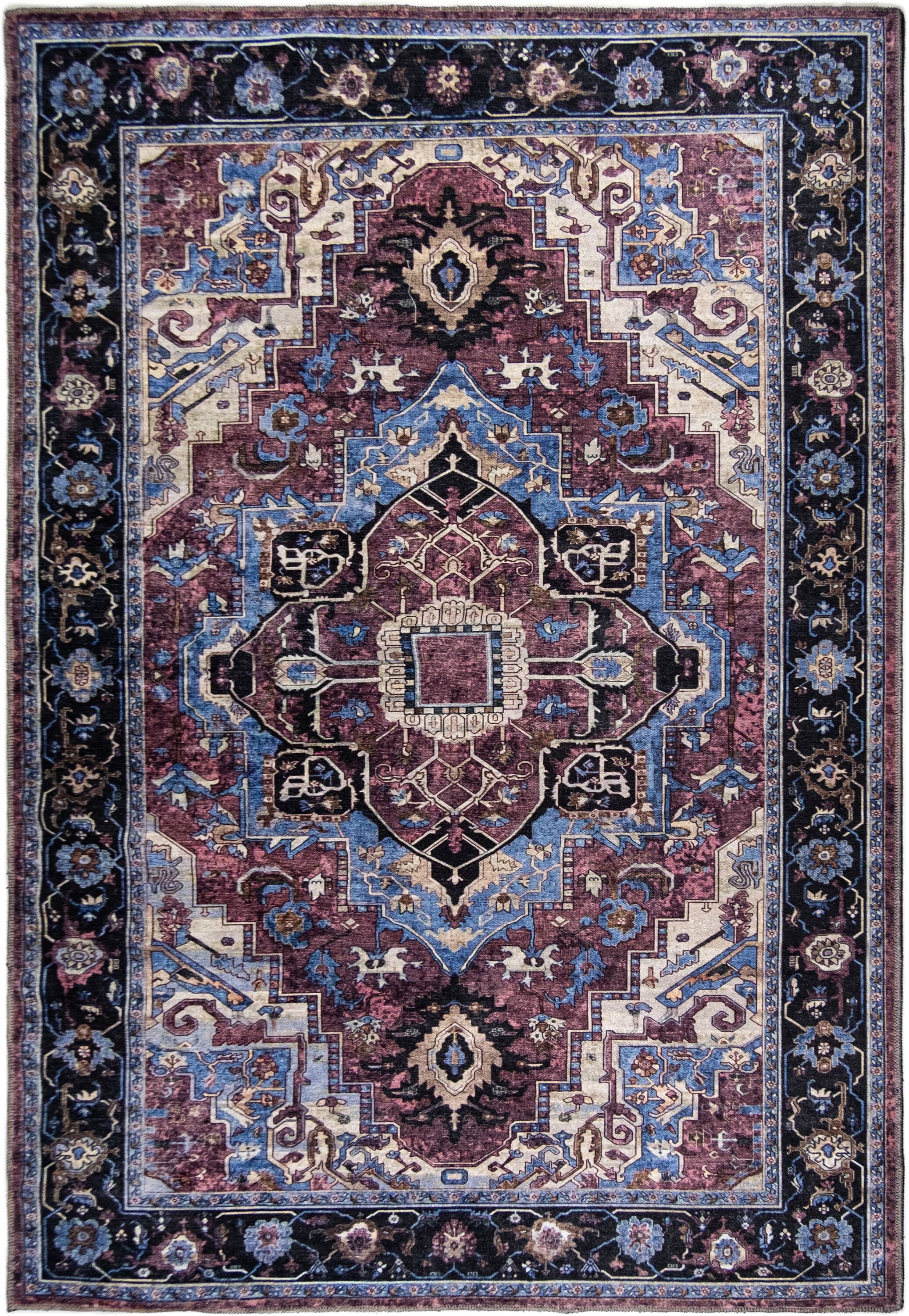 LBaiet BN812B81 8 x 10 (ft) Loomed Polyester Multiple colors/finishes Rectangular Indoor Floral/Botanical Oriental Machine washable Area rug