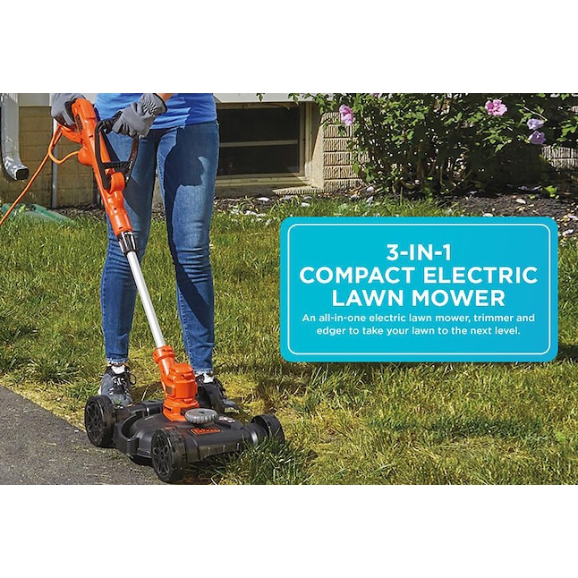  BLACK+DECKER 3-in-1 Lawn Mower, String Trimmer and