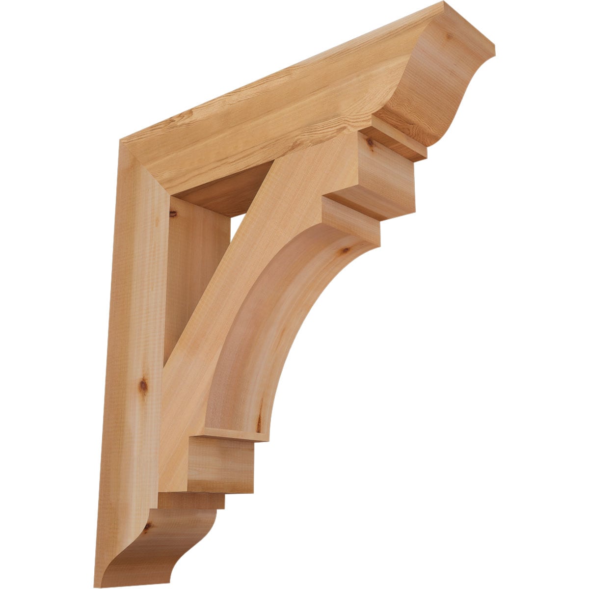 Ekena Millwork BKT06X28X32MRC01SWR Merced traditional smooth 5-1/2-in x 28-in x 32-in Western red cedar Brown Wood Standard bracket