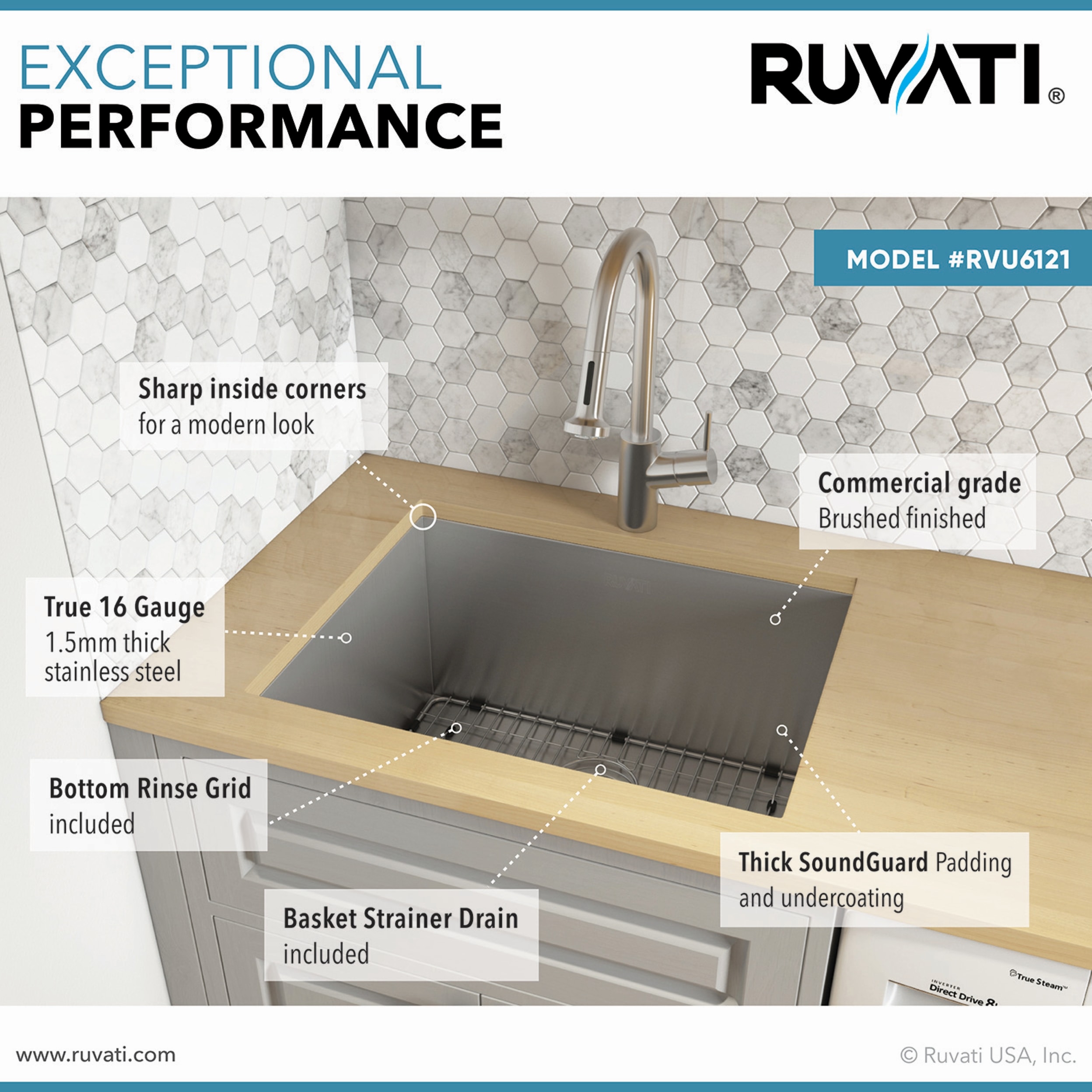 Ruvati RVU6121 Laundry-Tubs-Utility-Sinks - View #6