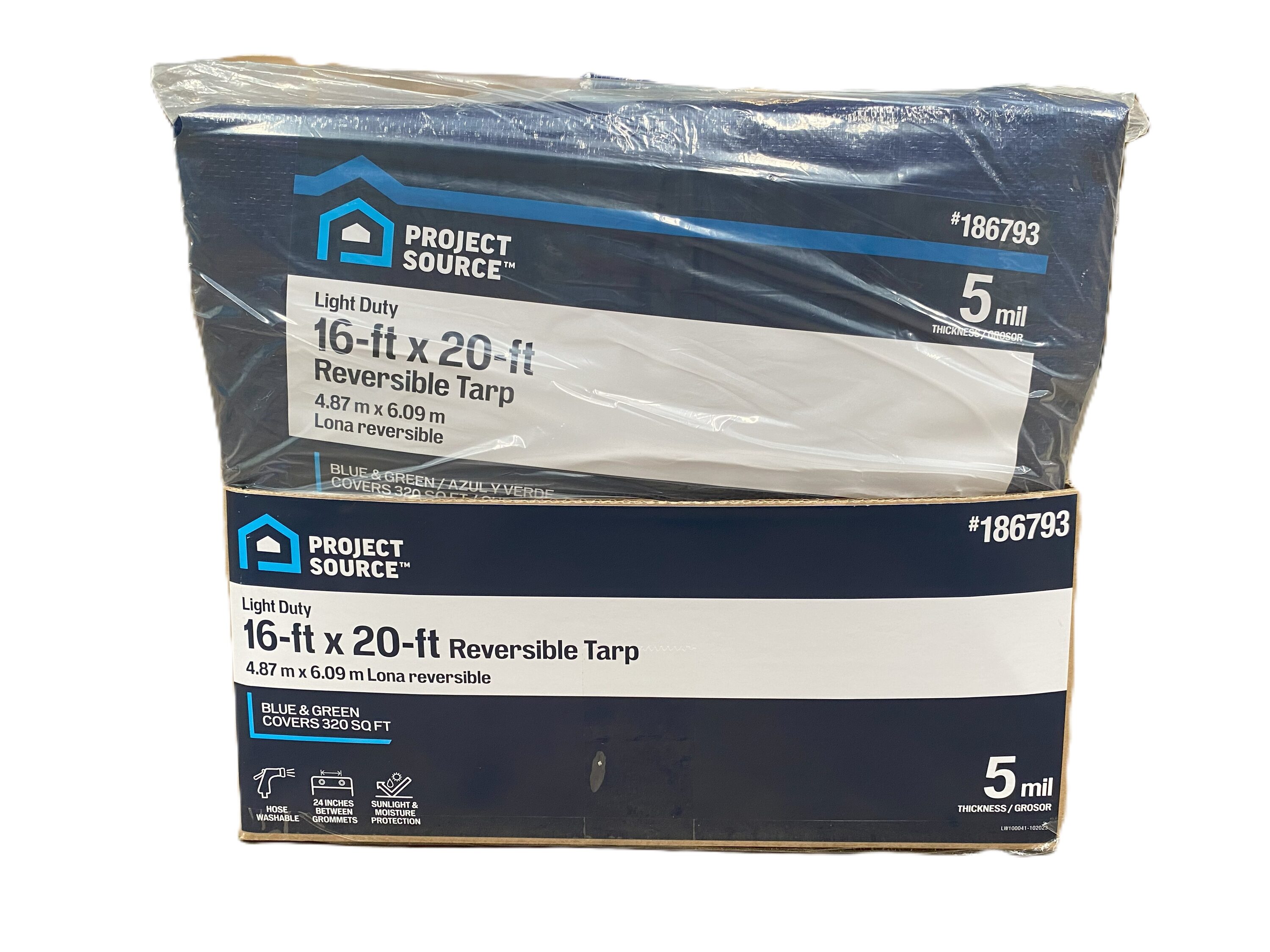 Project Source 16-ft x 20-ft Blue Waterproof Standard