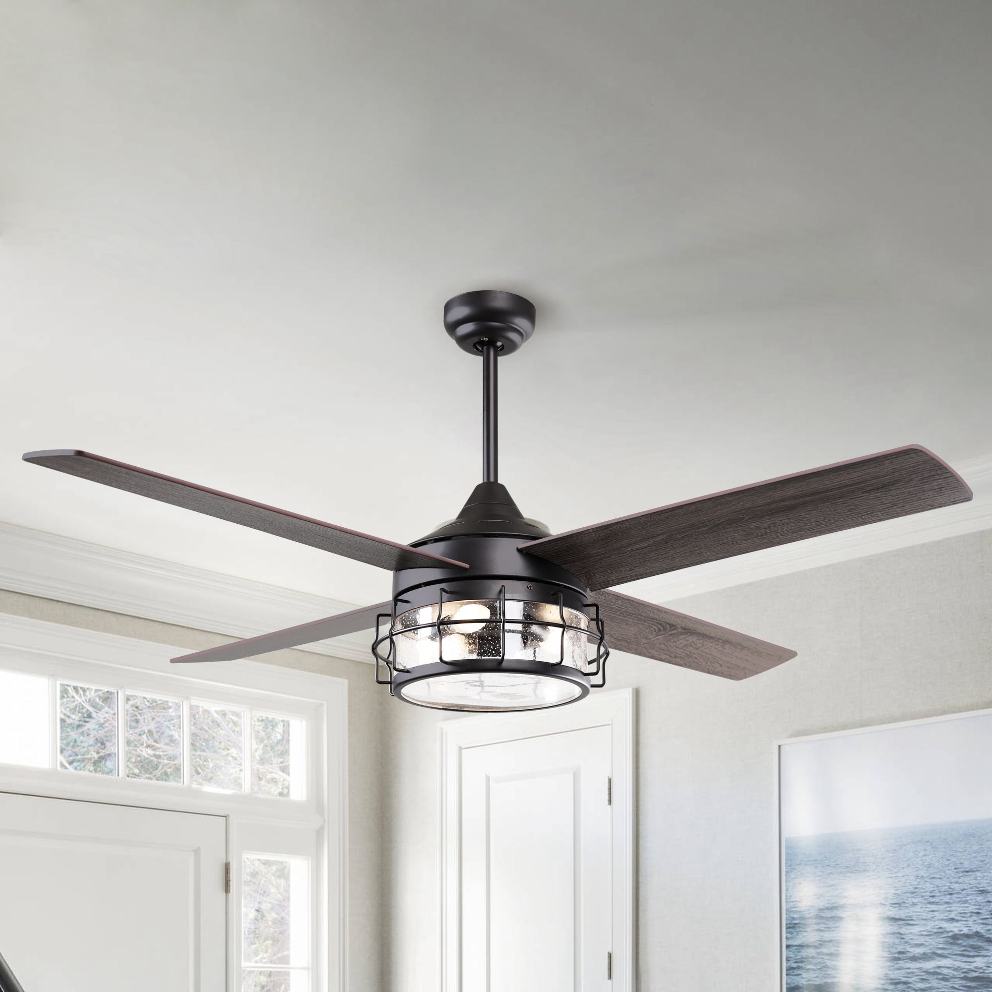 Parrot Uncle 52-in Oil Rubbed Bronze Indoor Ceiling Fan with Remote (4 ...