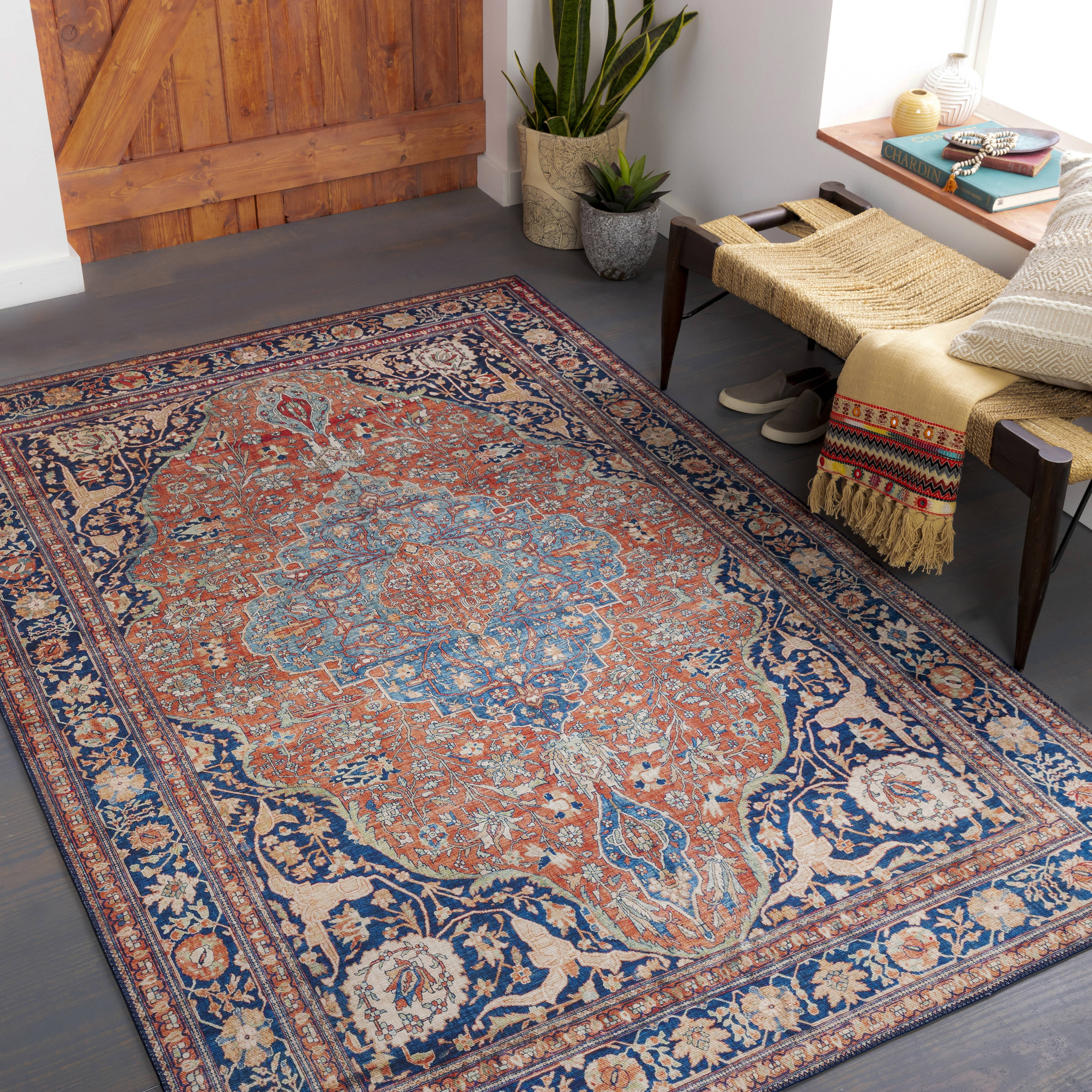 Surya IRS2333-2339 Iris 2 X 4 (ft) Red Indoor Medallion Oriental Area Rug