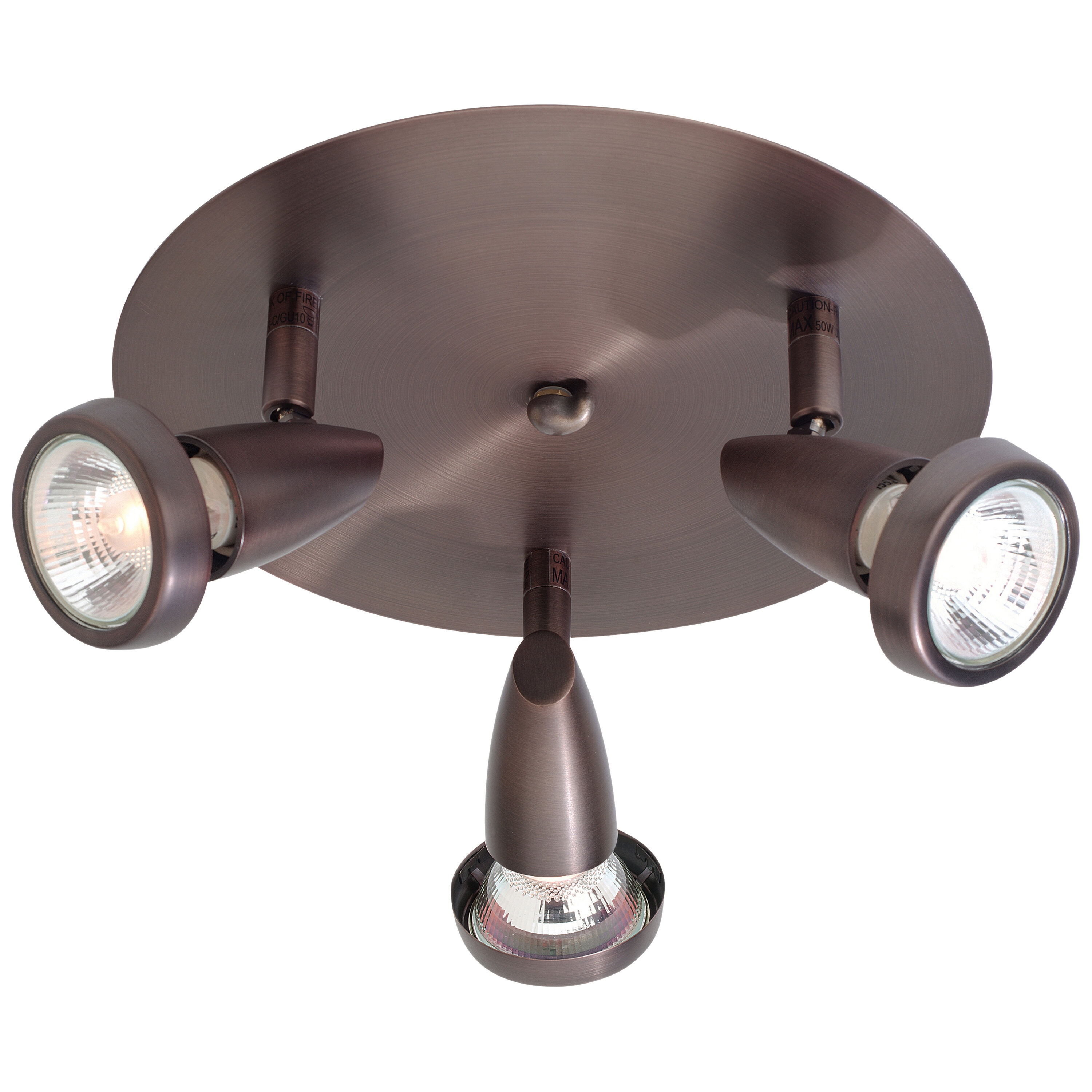 Access Lighting 52221LEDDLP-BRZ Mirage 3 -Light 10-in Gloss Bronze Integrated LED Flush Mount Light